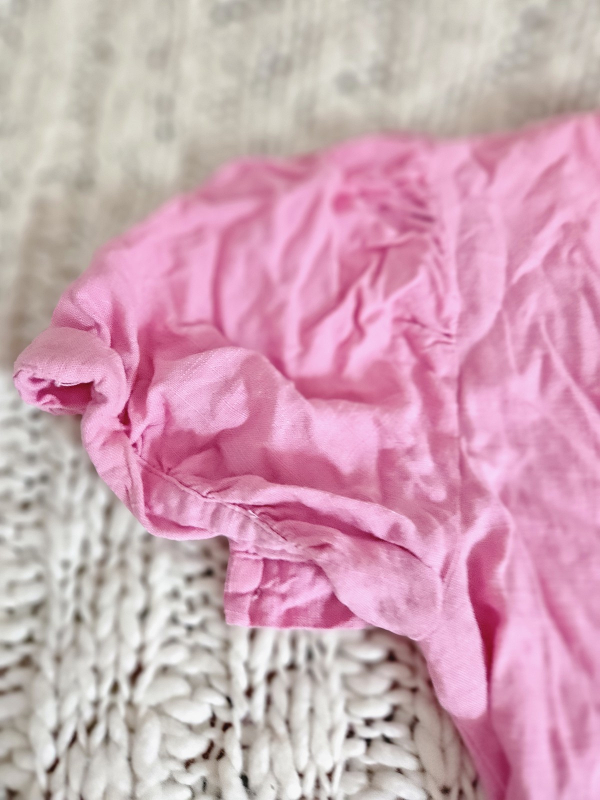 Francesca’s Pink Puff Sleeve Tie Front Dress M V‑Neck Lightweight Summer Cute