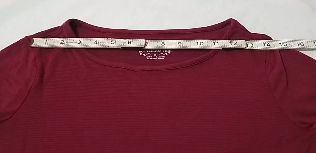 Southern Tide Whitnee Performance Dress Maroon Wine Bell Sleeve Size S USC