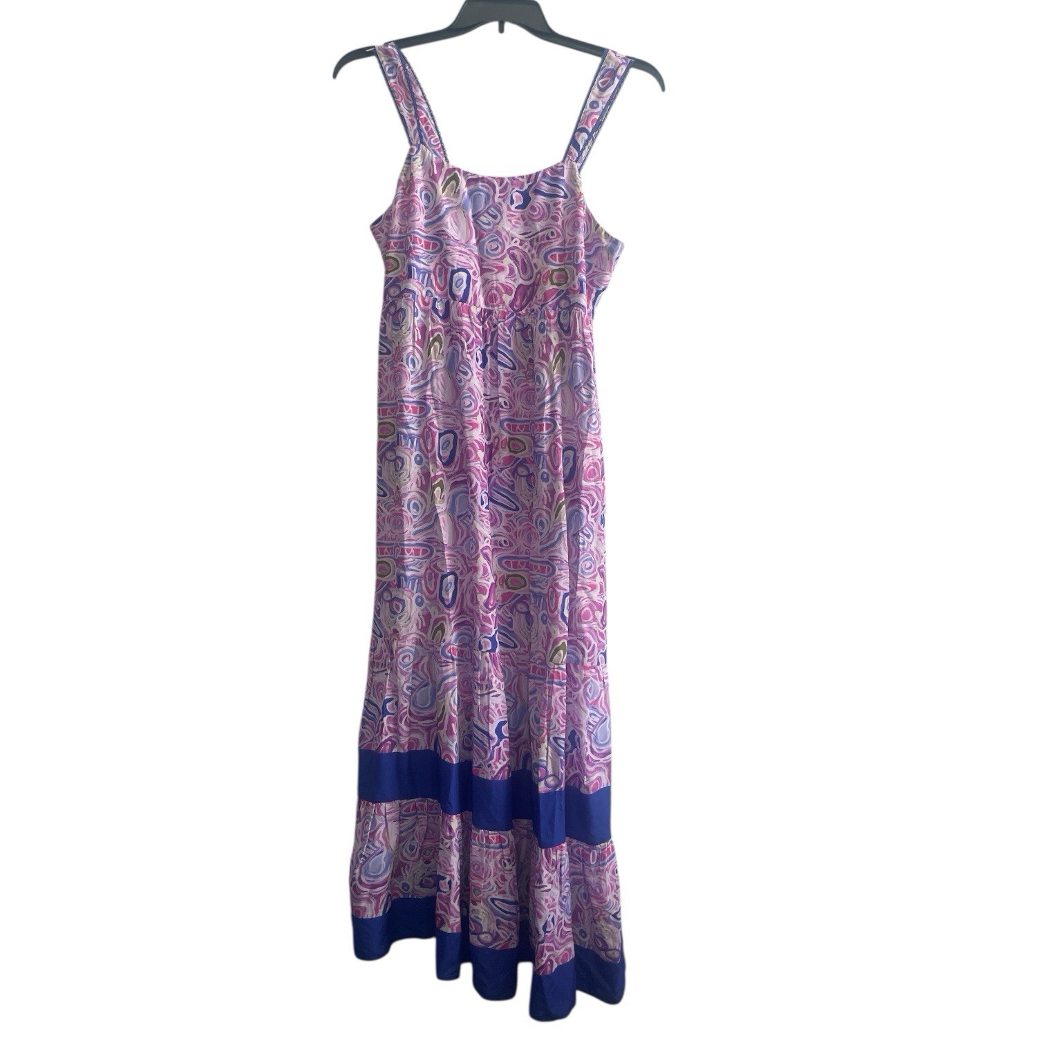 Celina Moon SIZE XL Purple Blue Maxi Dress Sleeveless Stretch Floral Boho NEW