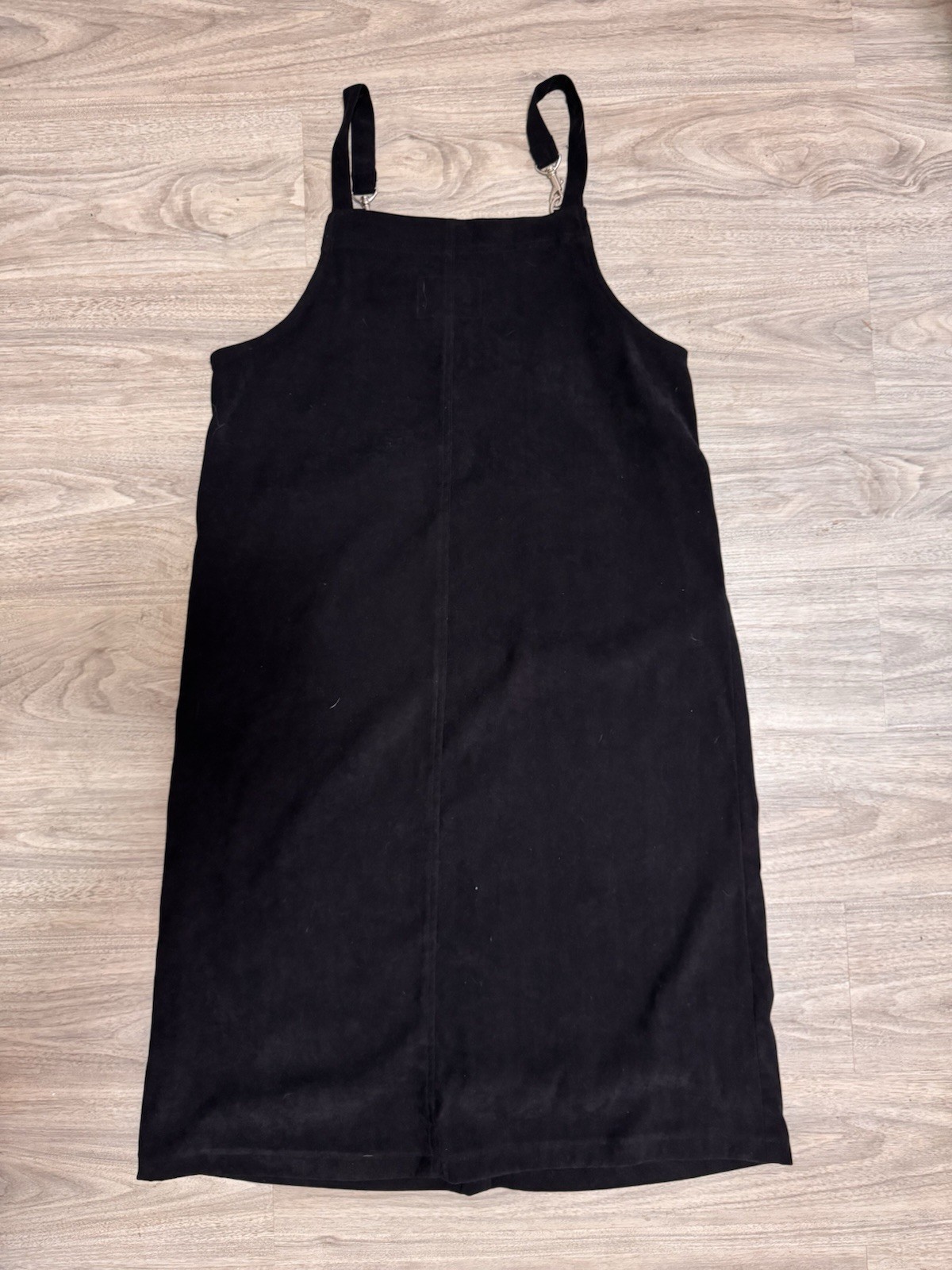 HSZ Studio Pinafore Dress Black Solid Square Neck unique hooks Women’s L
