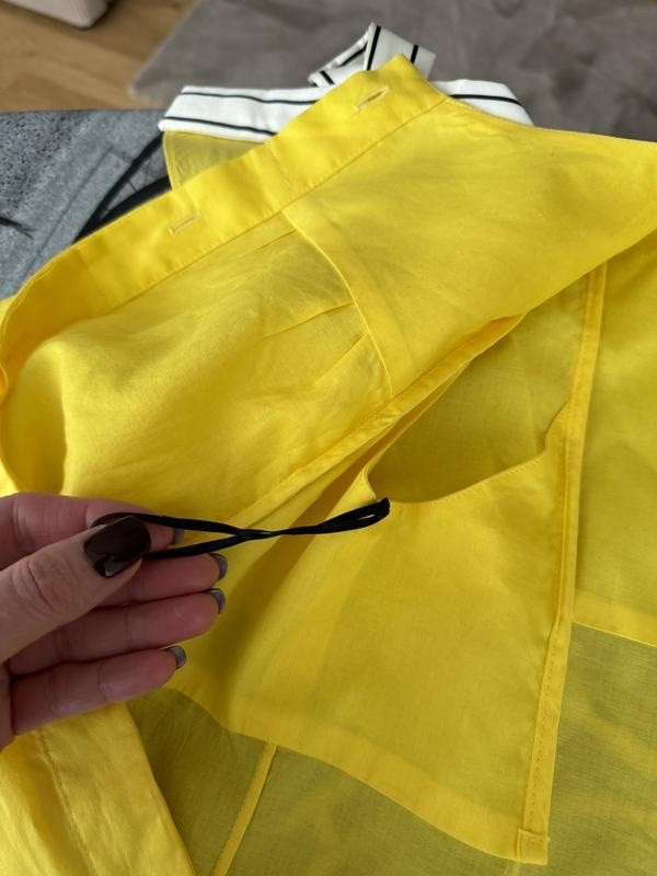 DANIELE CARLOTTA Yellow Ruffle Bow Dress IT 38 US 2 Designer Luxury Party