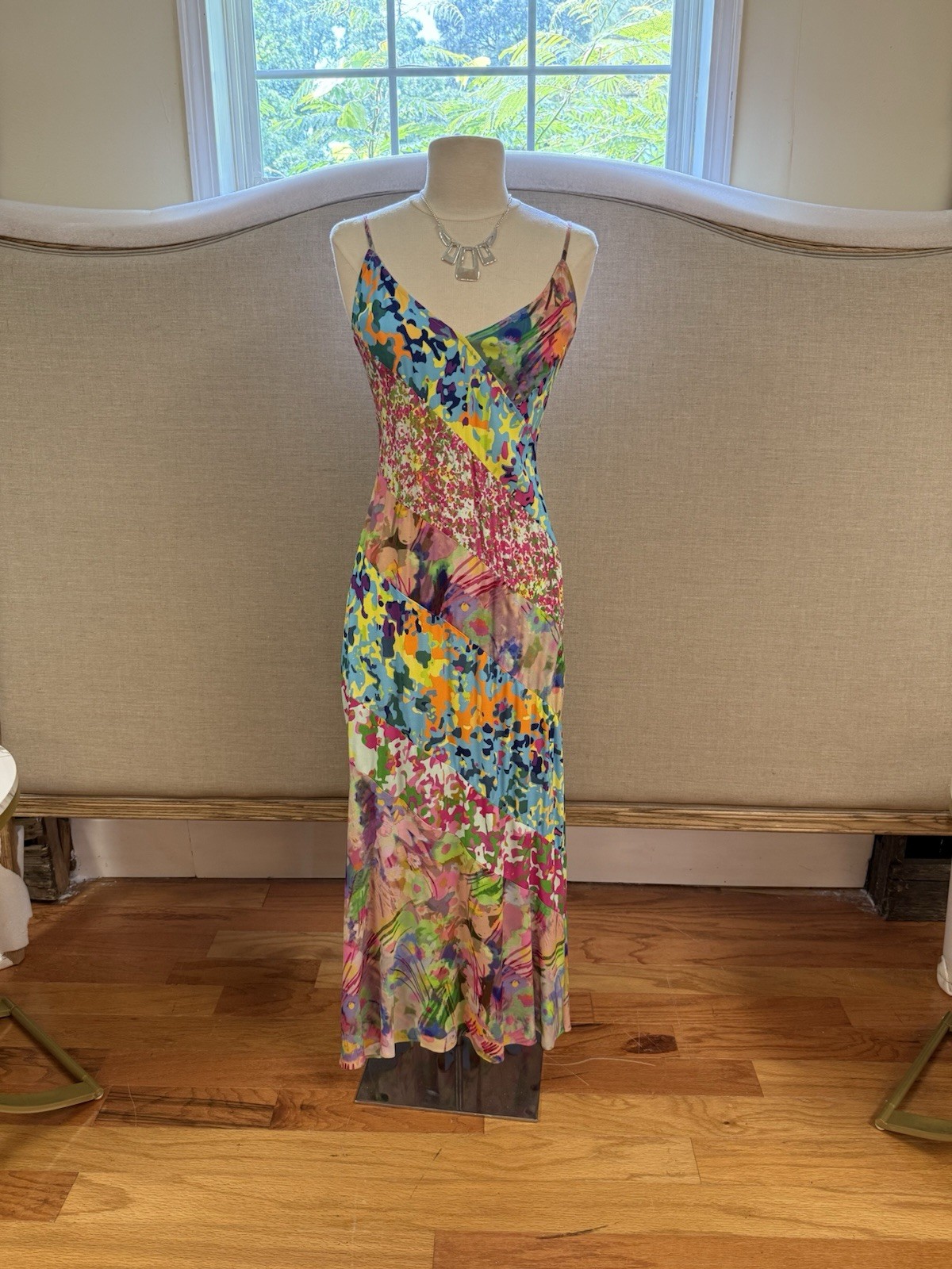 Anthropology Maxie Dress Plenty By Tracy Reese Pink Combo Spaghetti Strap M/P
