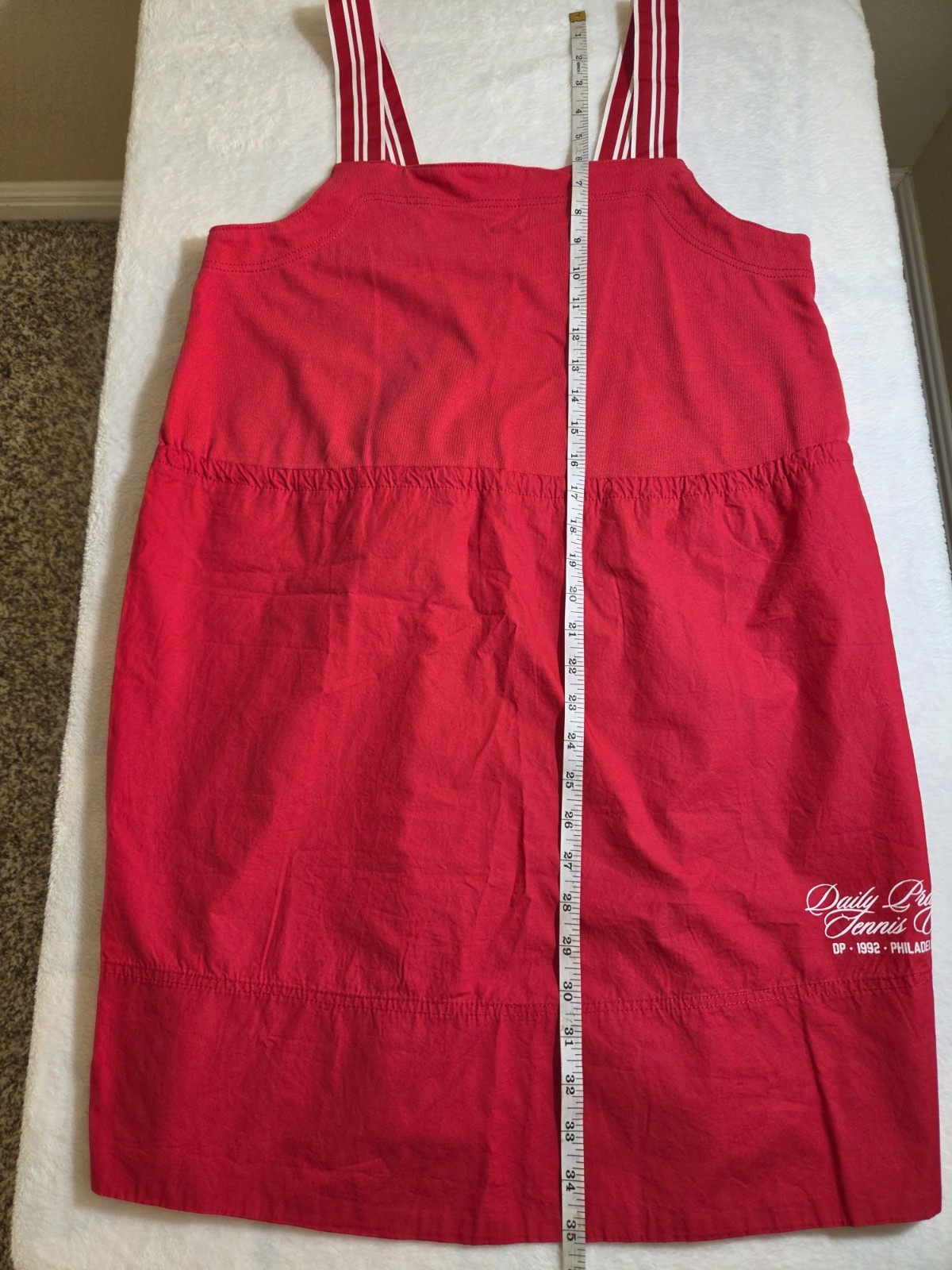 Daily Practice Anthropologie Passing Shot Mini Dress Red White Striped Straps M