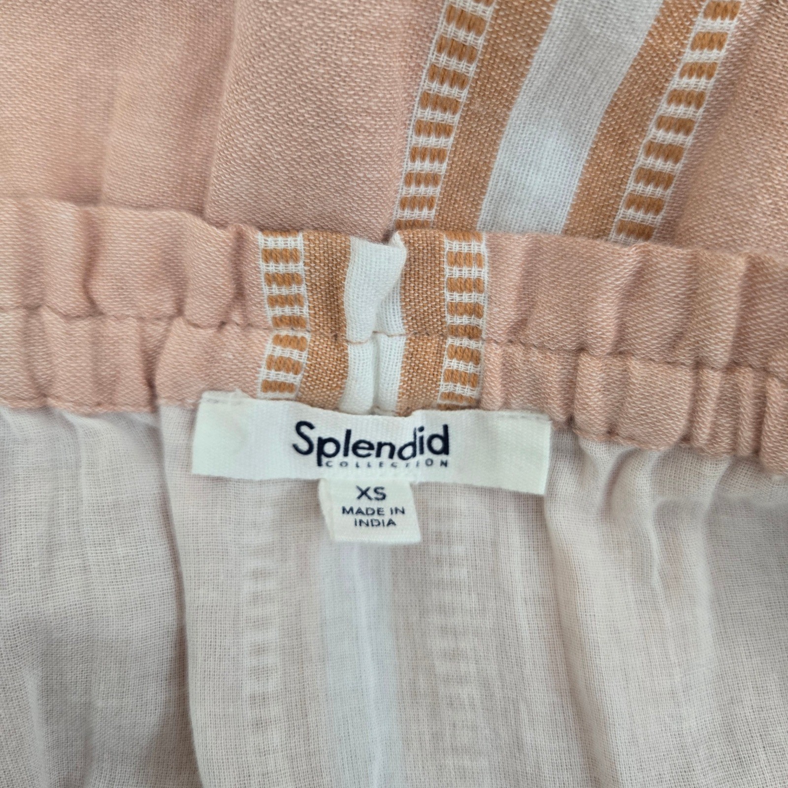 Splendid Collection XS Strapless Jumpsuit Stripe Wide Leg Frayed Hem No Belt