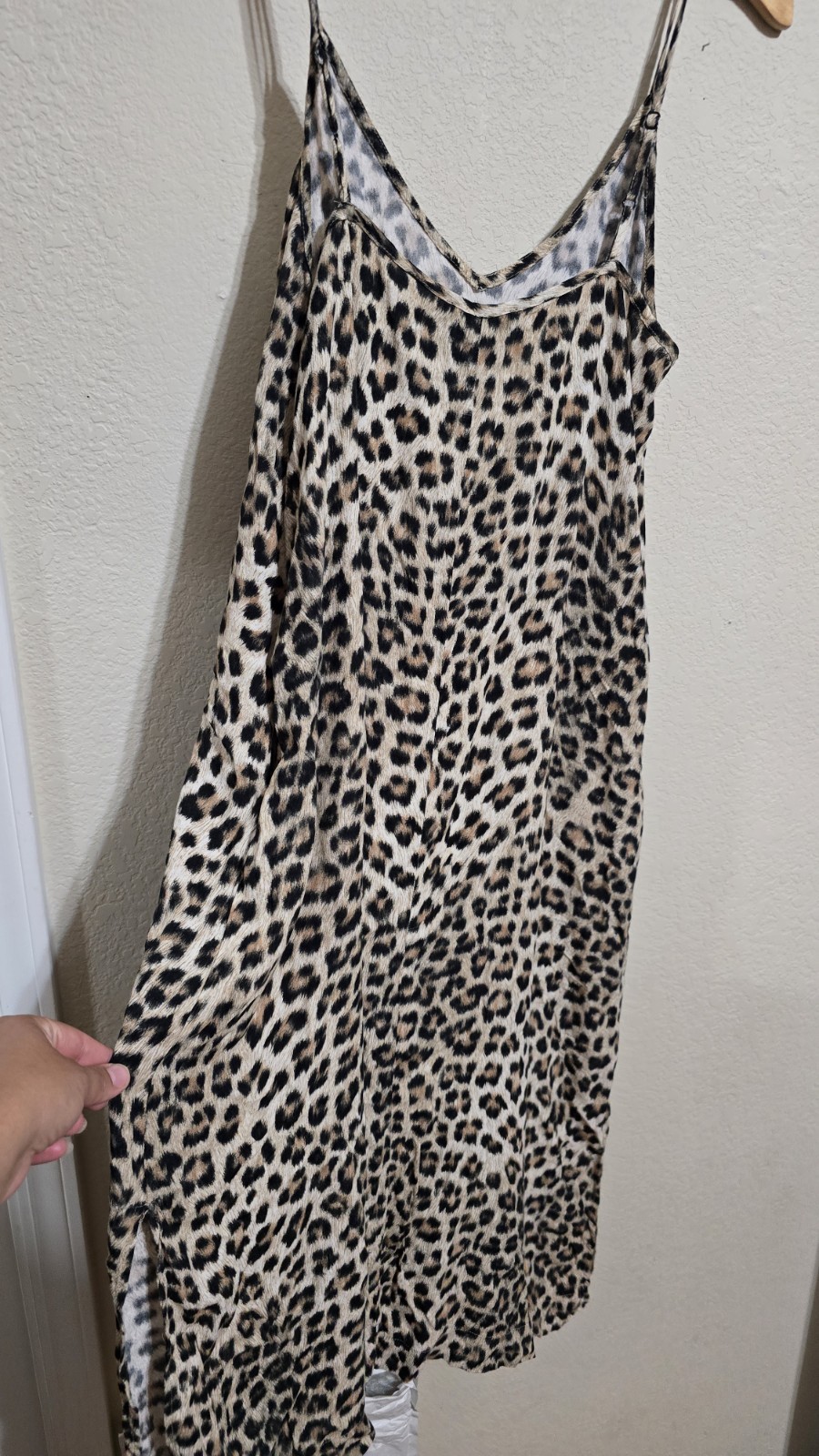 Karen Kane Cheetah/leopard Animal Print Midi Slip Dress With Pockets