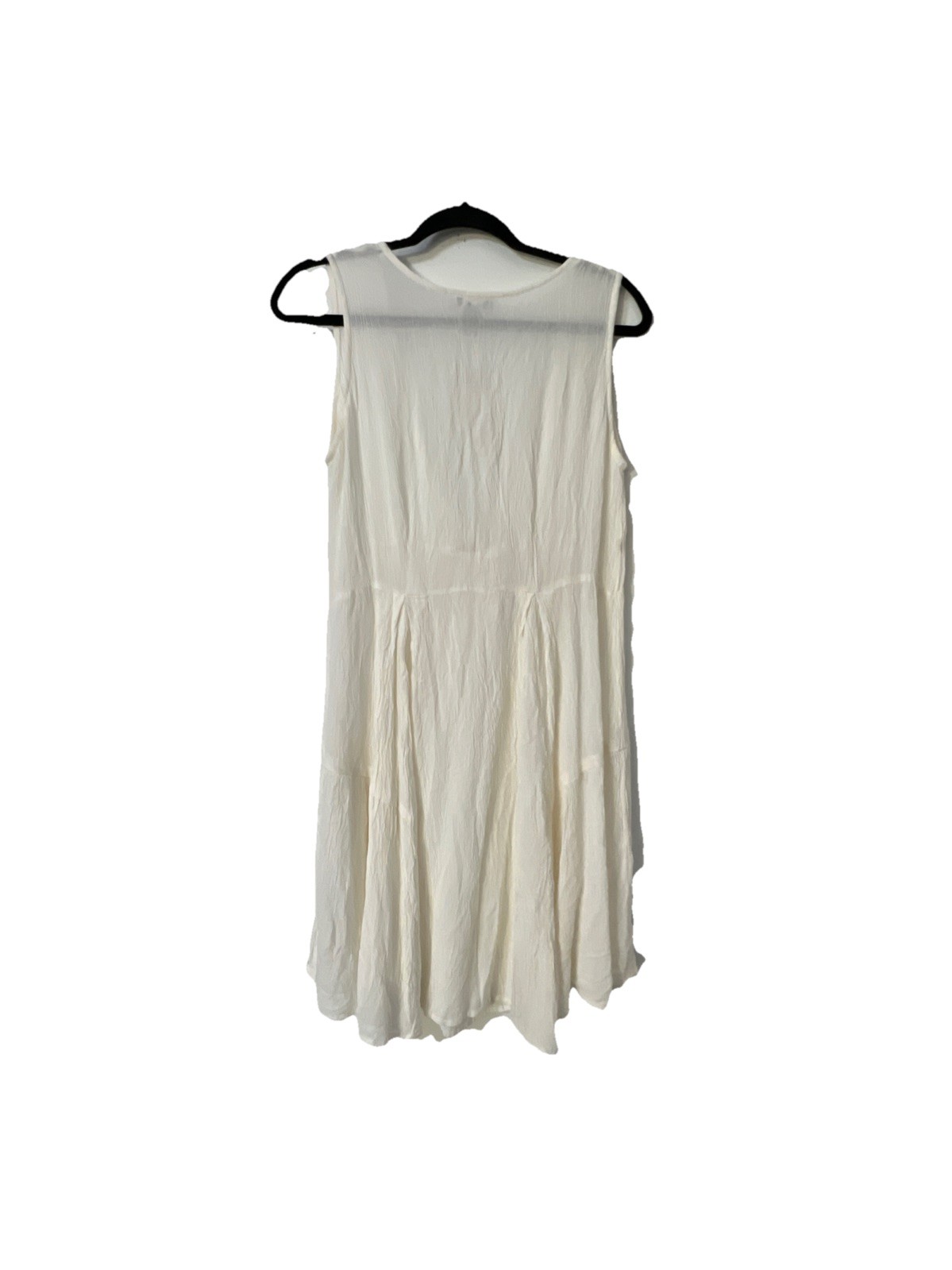 Cute Options Sz S Yvory Tiered Rayon Midi Cover Up Sundress Tie Front Babydoll