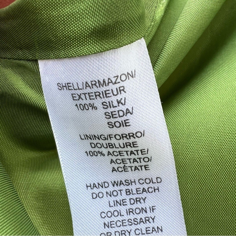 Kensie Silk Striped Flare & Fitted Sleeveless Green Dress Size M