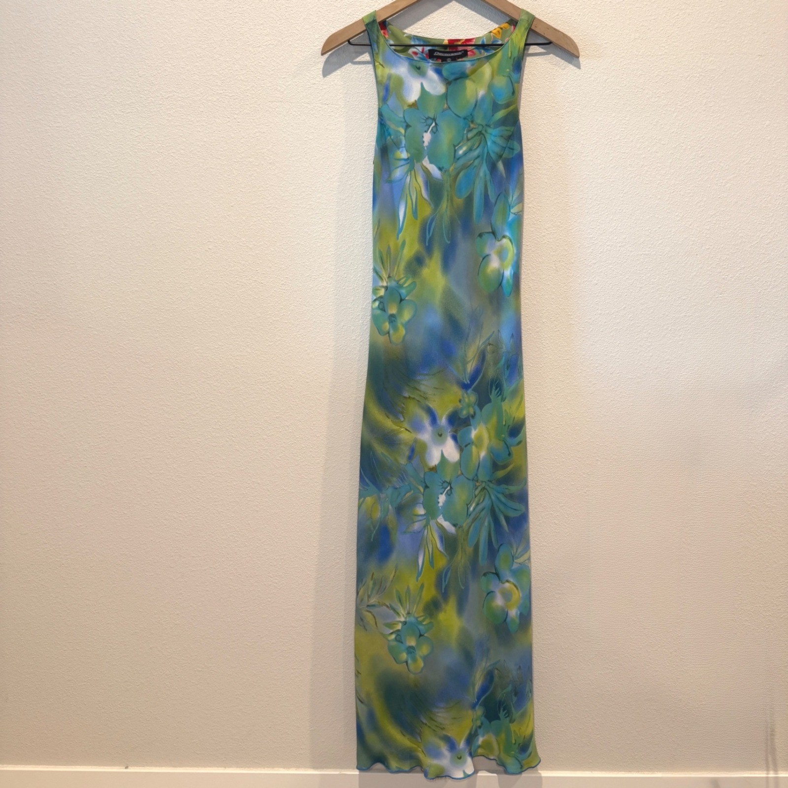JONATHAN MARTIN Womens Reversible Maxi Dress 90s Y2K Boho Floral 5 Vintage