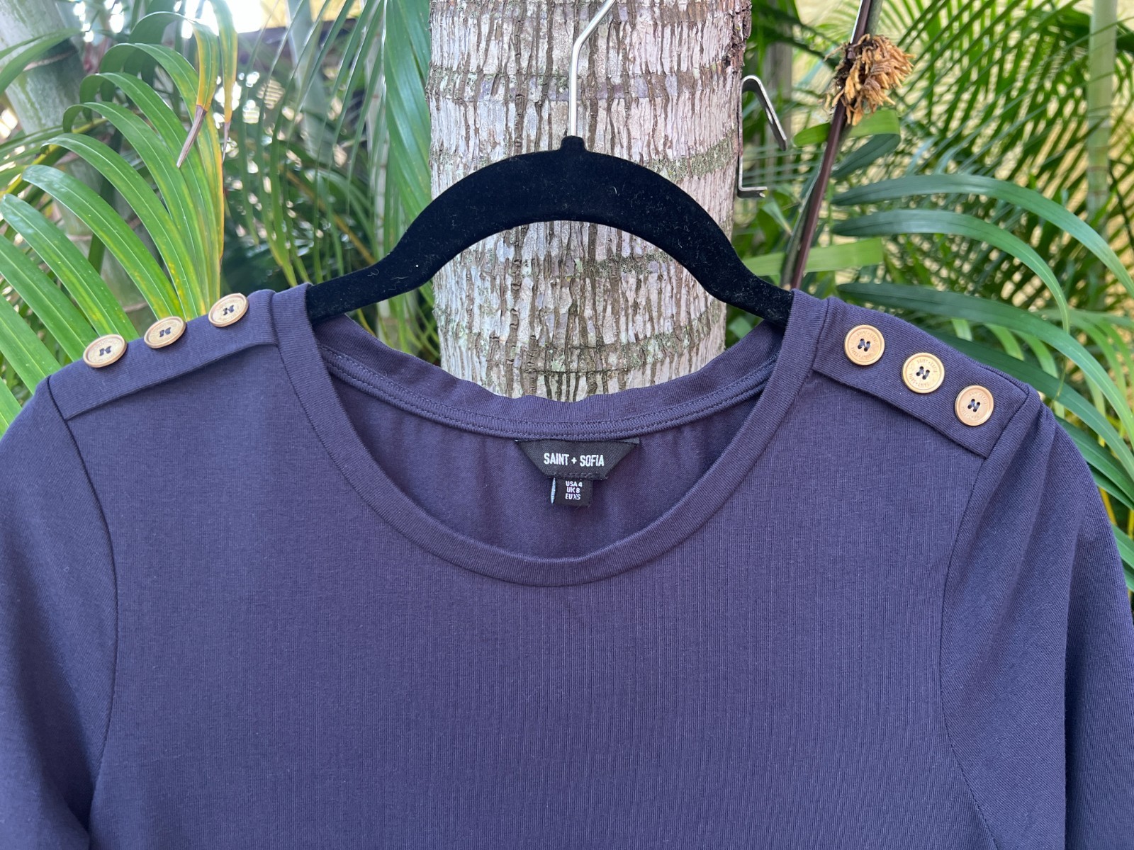 Saint and Sofia Navy Blue Long-Sleeve Maxi Dress Size 4