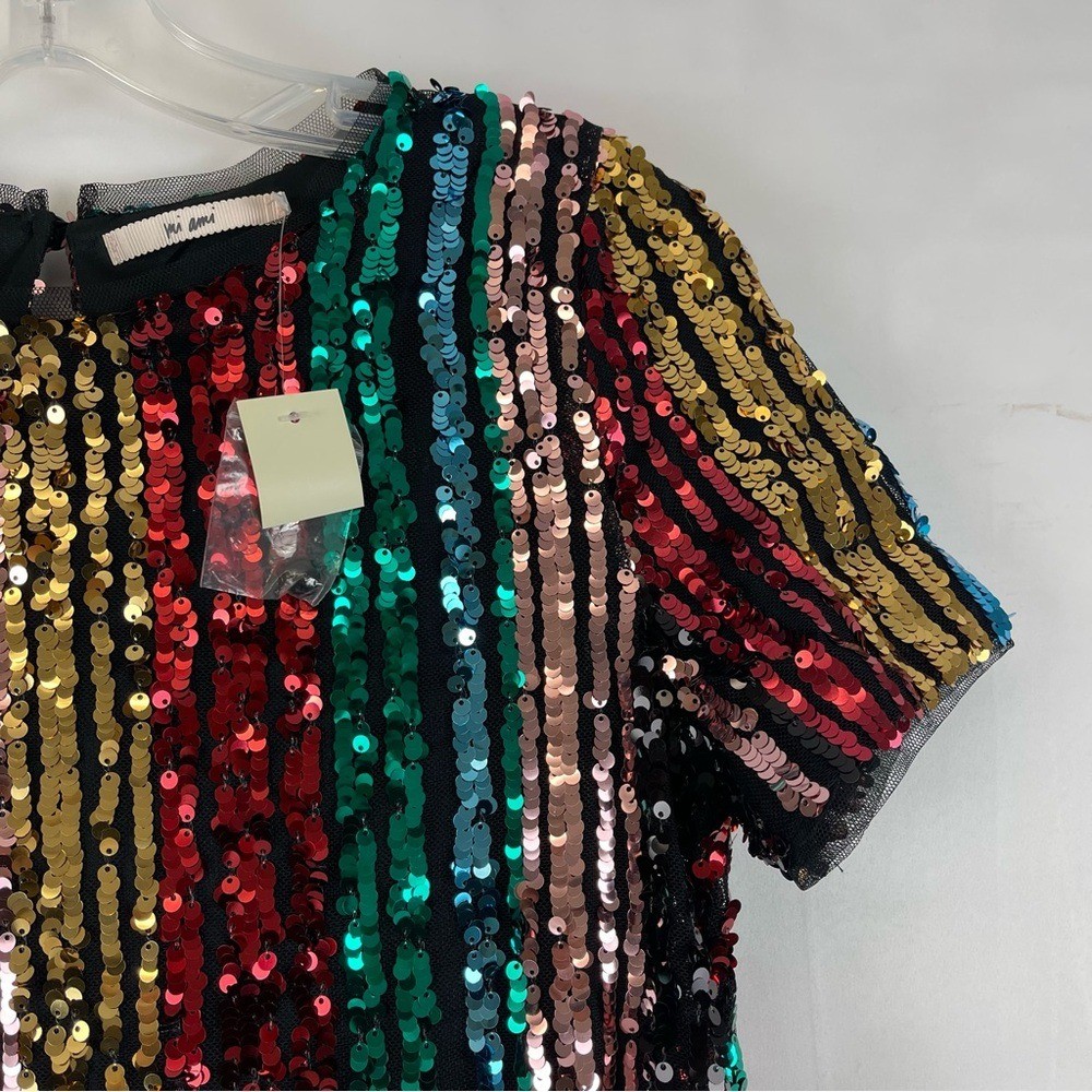 Francesca’s Mi Ami Multi Color Sequin Party Dress Size Small NEW