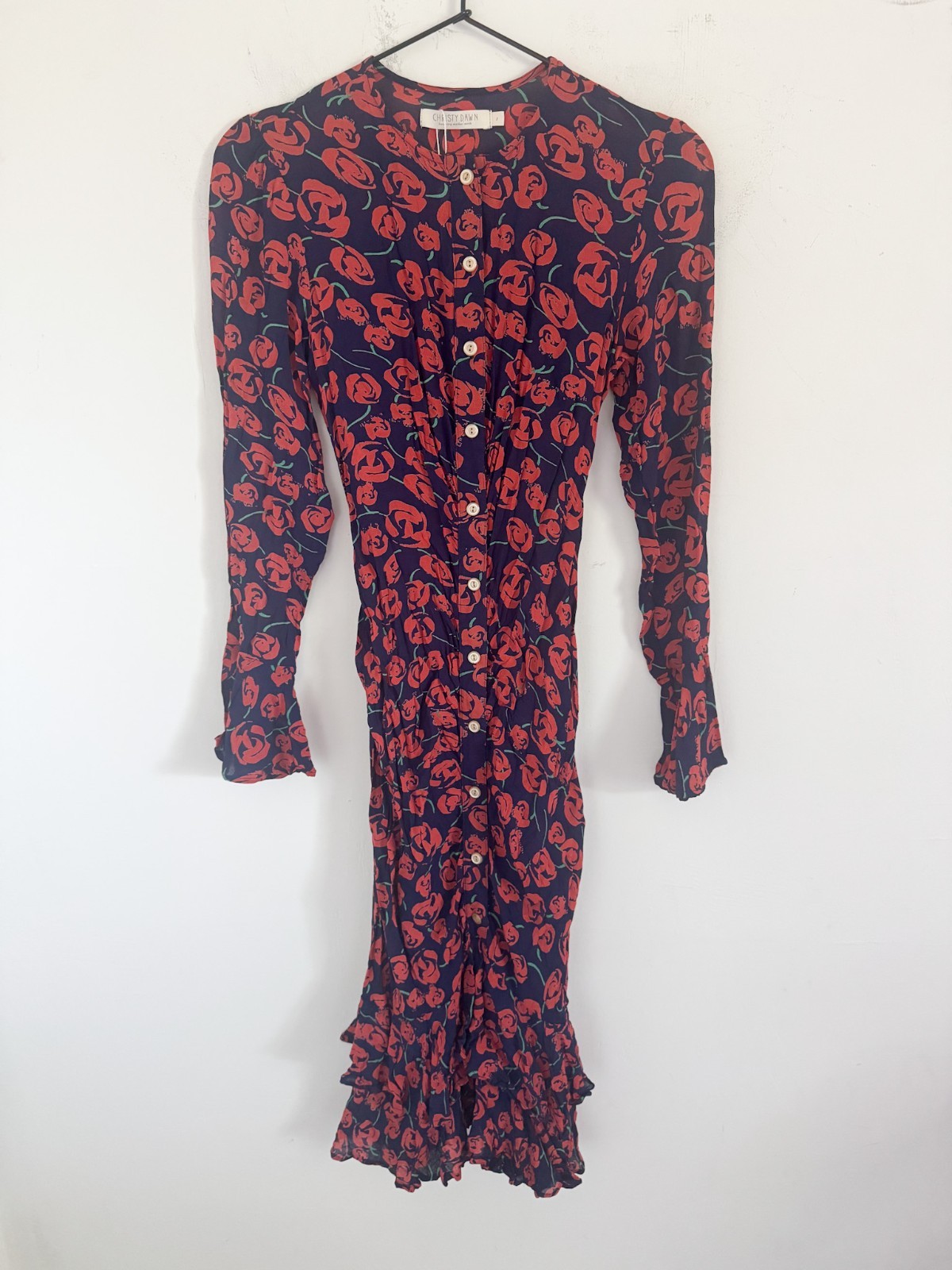 NEW Christy Dawn Red Rose Bloom Floral Dress S