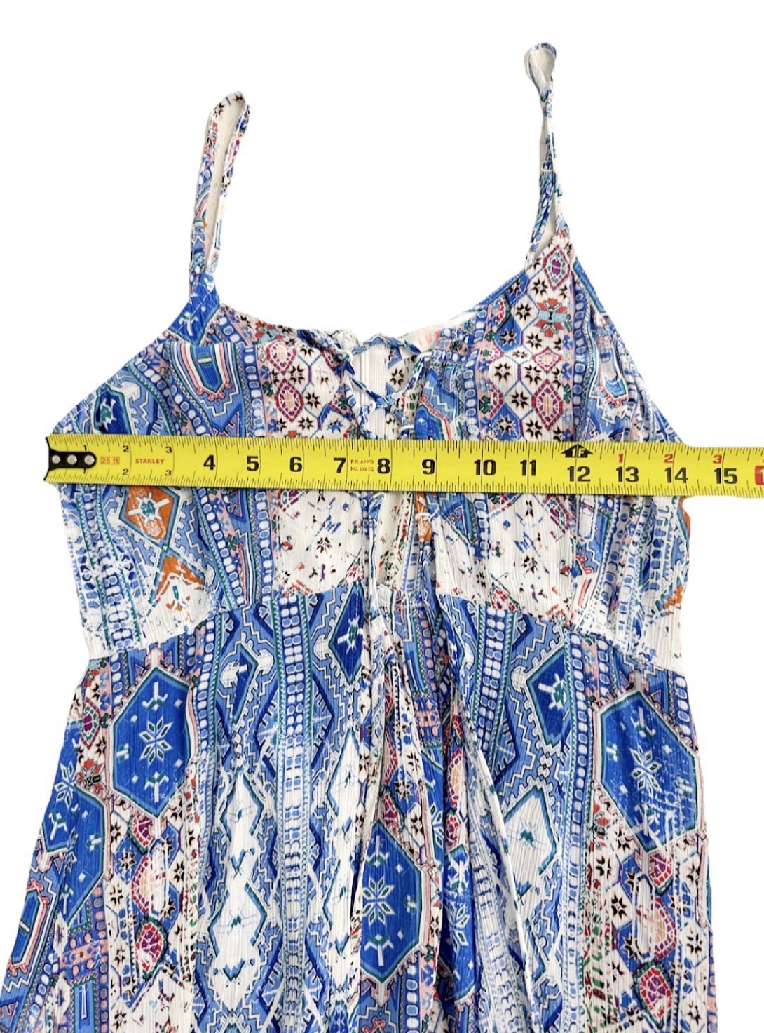 Luxxel High Low Romper Dress Medium Blue Boho Lace Up Maxi Overlay Festival M