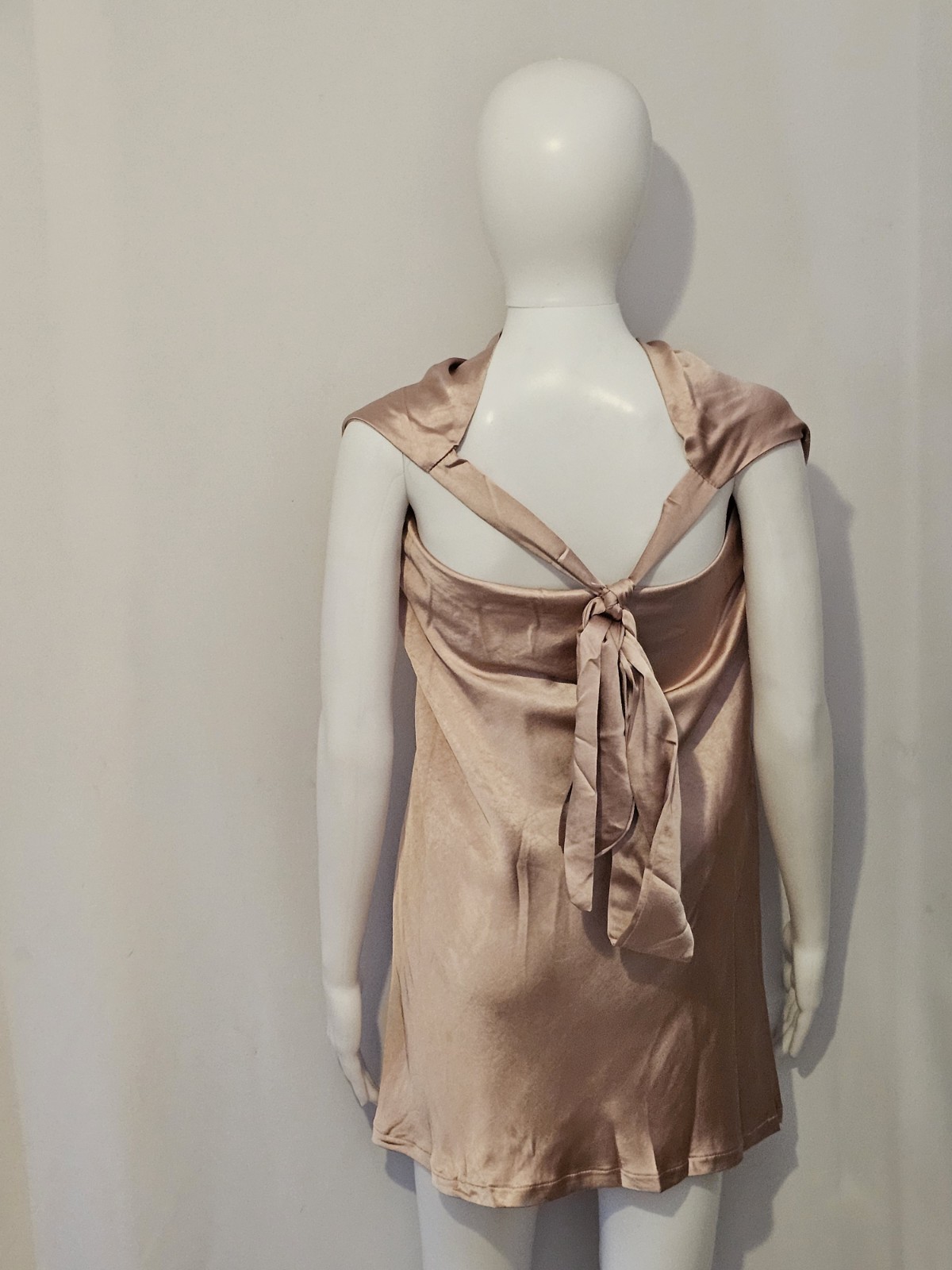 Pink Mini Dress With Draped Design Size 14 Women’s Dress New And Tagged