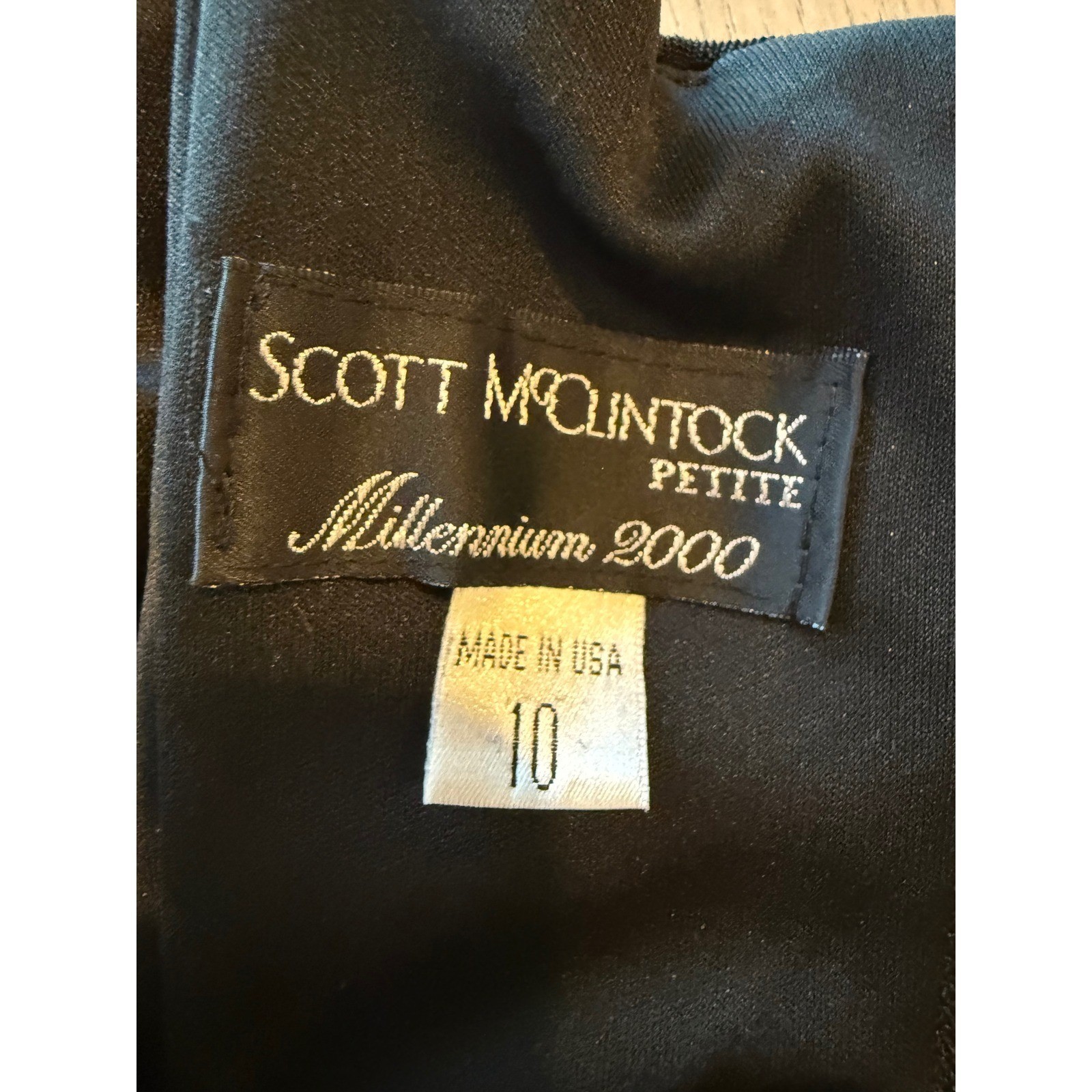 Scott McClintock Millennium 2000 Vintage Strapless Gown Black Beaded Petite 10