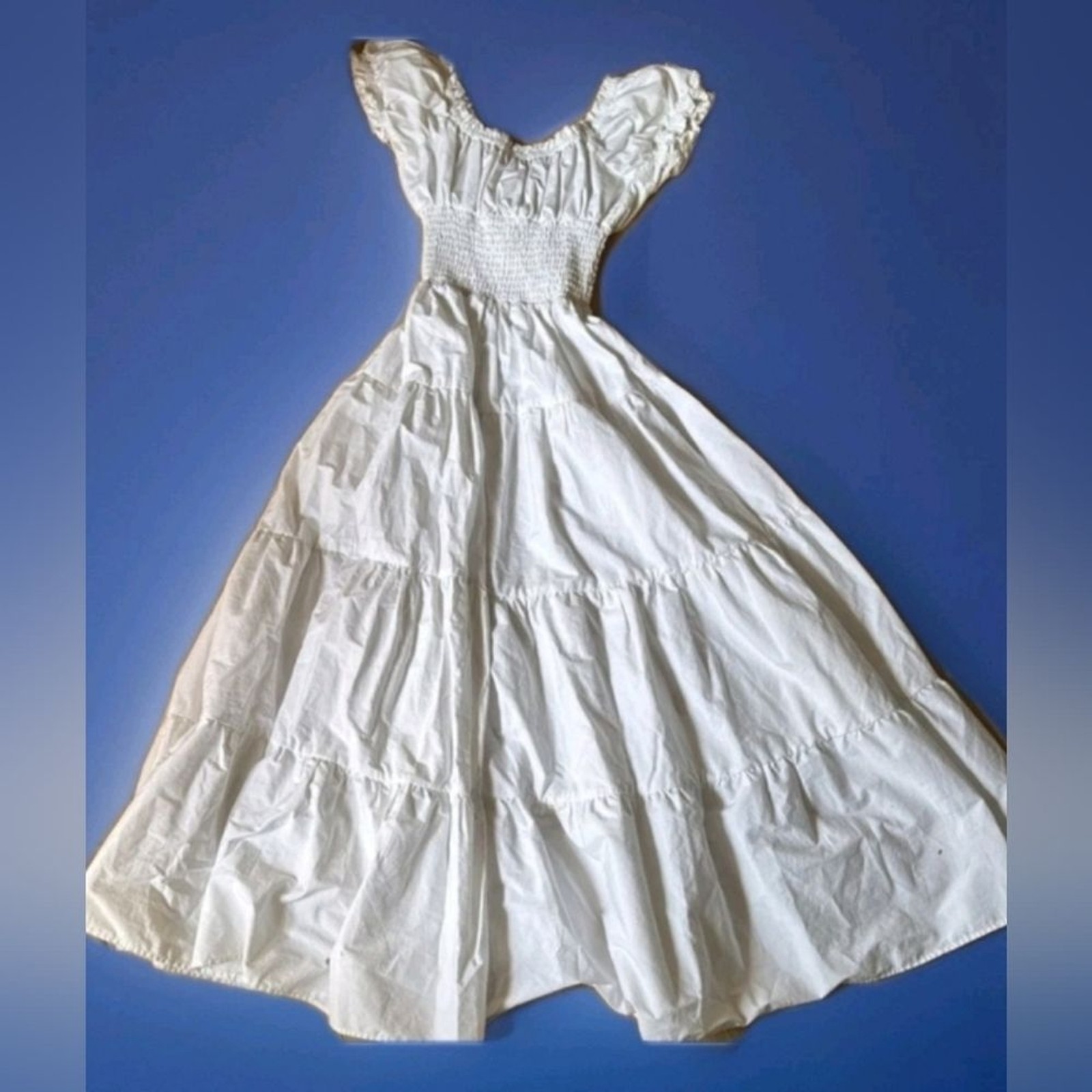 WeWoreWhat Danielle Bernstein Ruched Smocked Maxi Dress Women’s XL White