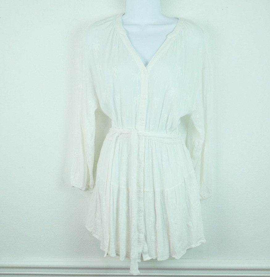 Z Supply Easy To Love Dress Small White Embroidered Beach Resort Vacation Tunic
