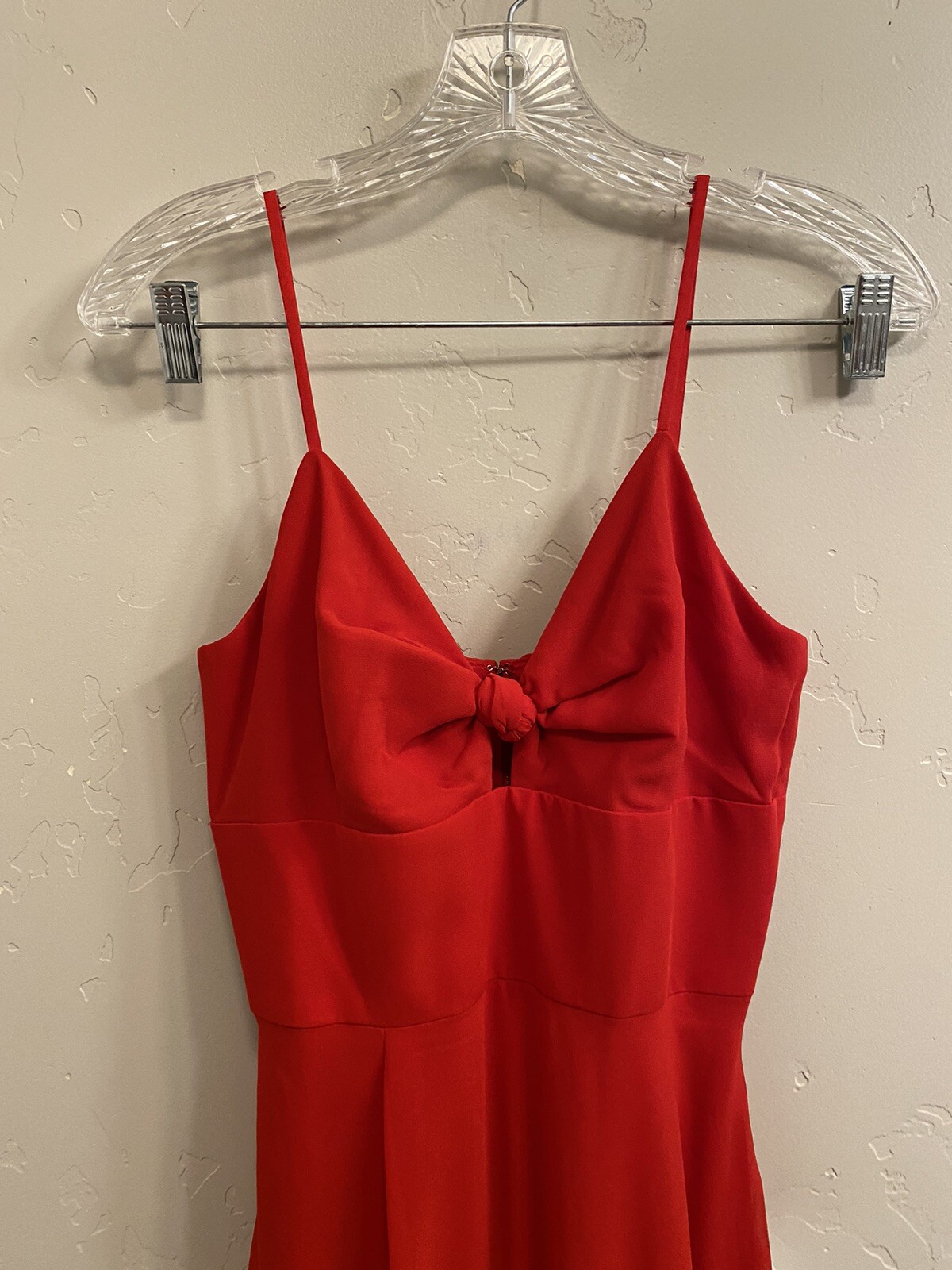 Dress The Population Size XS Cambria Red Maxi Slit Cutout Evening Gown Dress