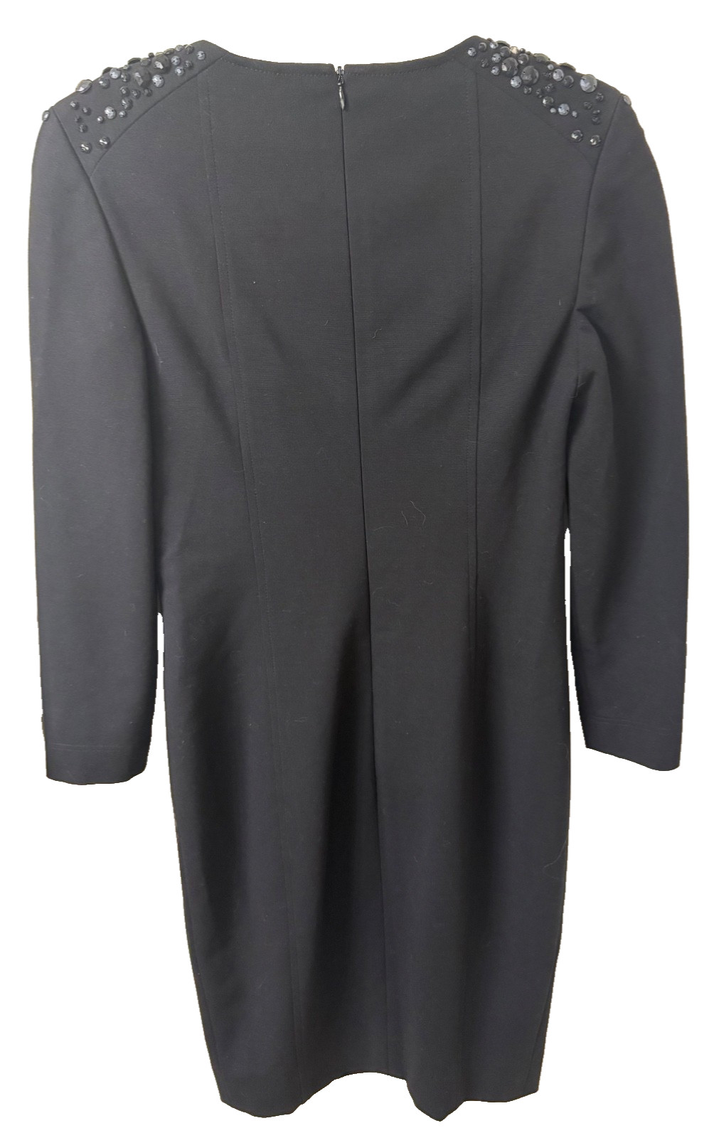 Akris Punto Black Beaded Shoulder Dress Size 4