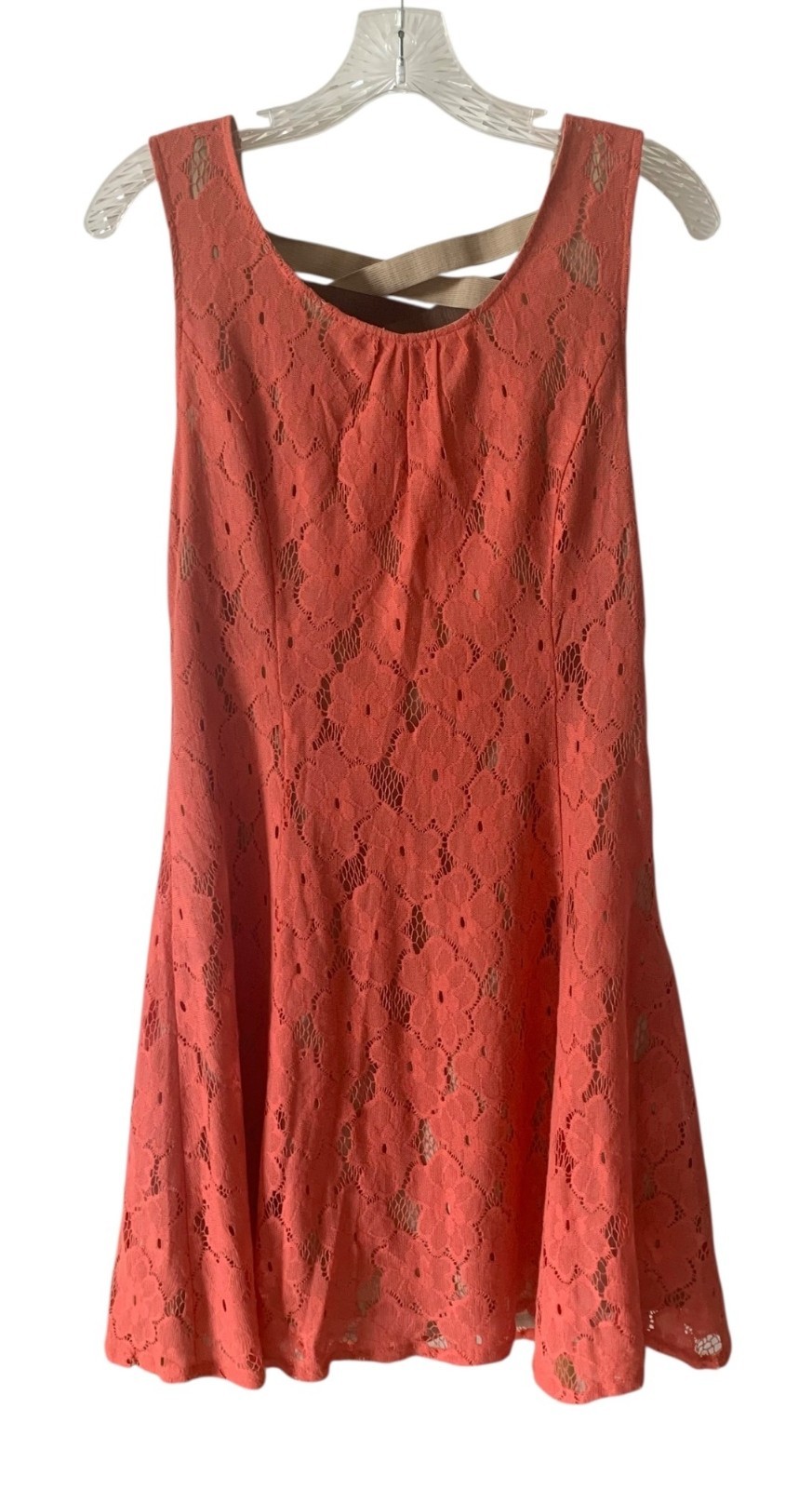 RYU Coral Sleeveless Lace Strappy Back Fit & Flare Mini-Length Dress NWT Large