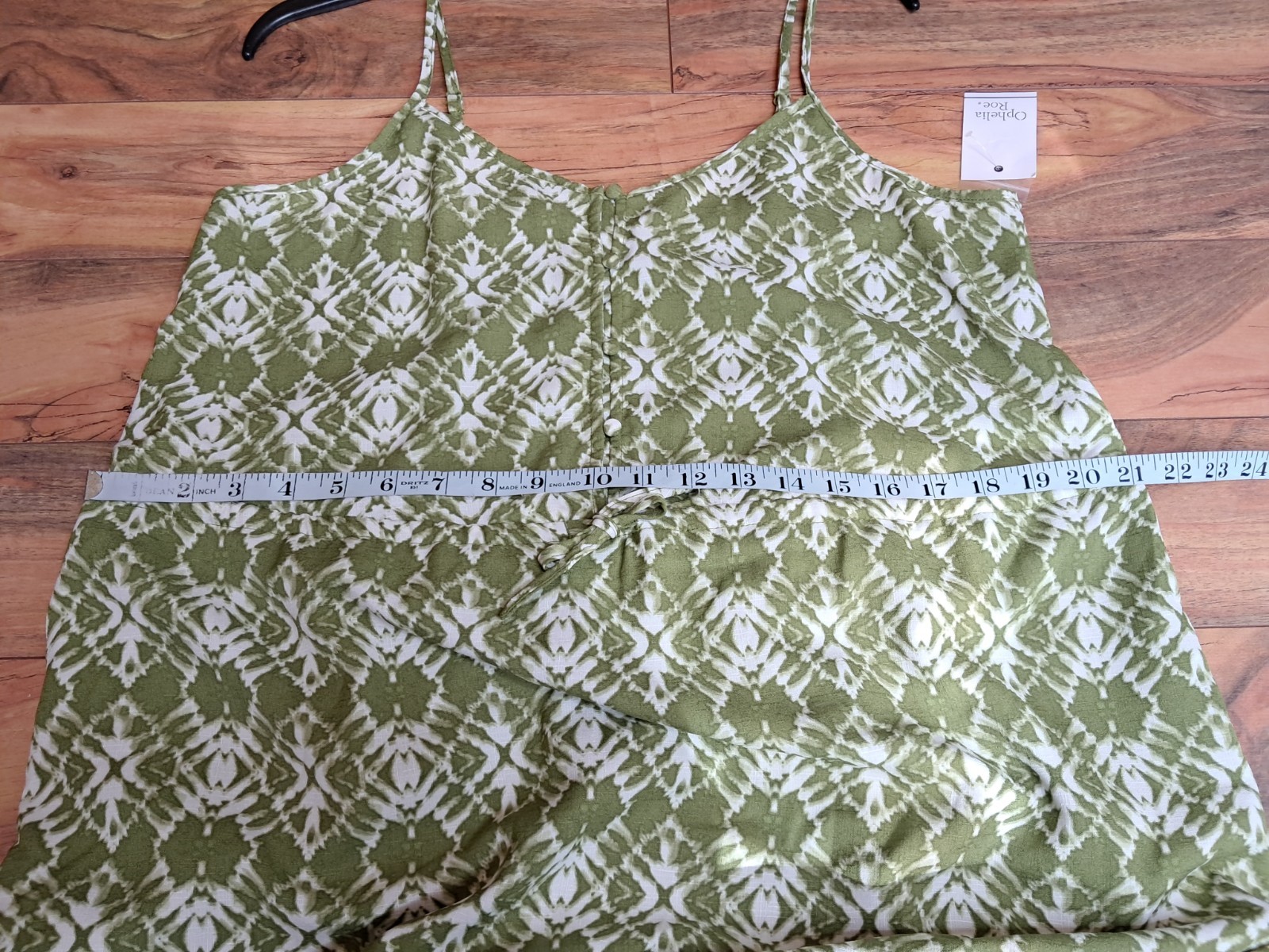 Ophelia Roe Womens Ruffle Hem Maxi Sundress Smocked Back Size L Green NWT