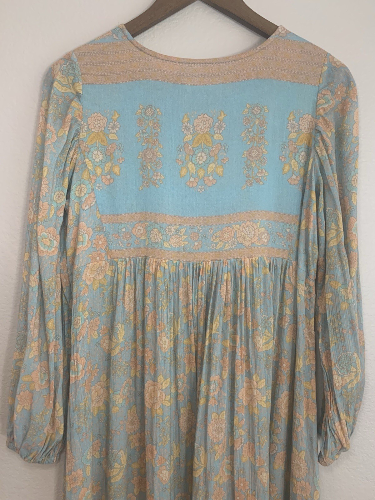 Spell & The Gypsy Collective Juniper Boho Midi Dress Eggshell Blue Size S