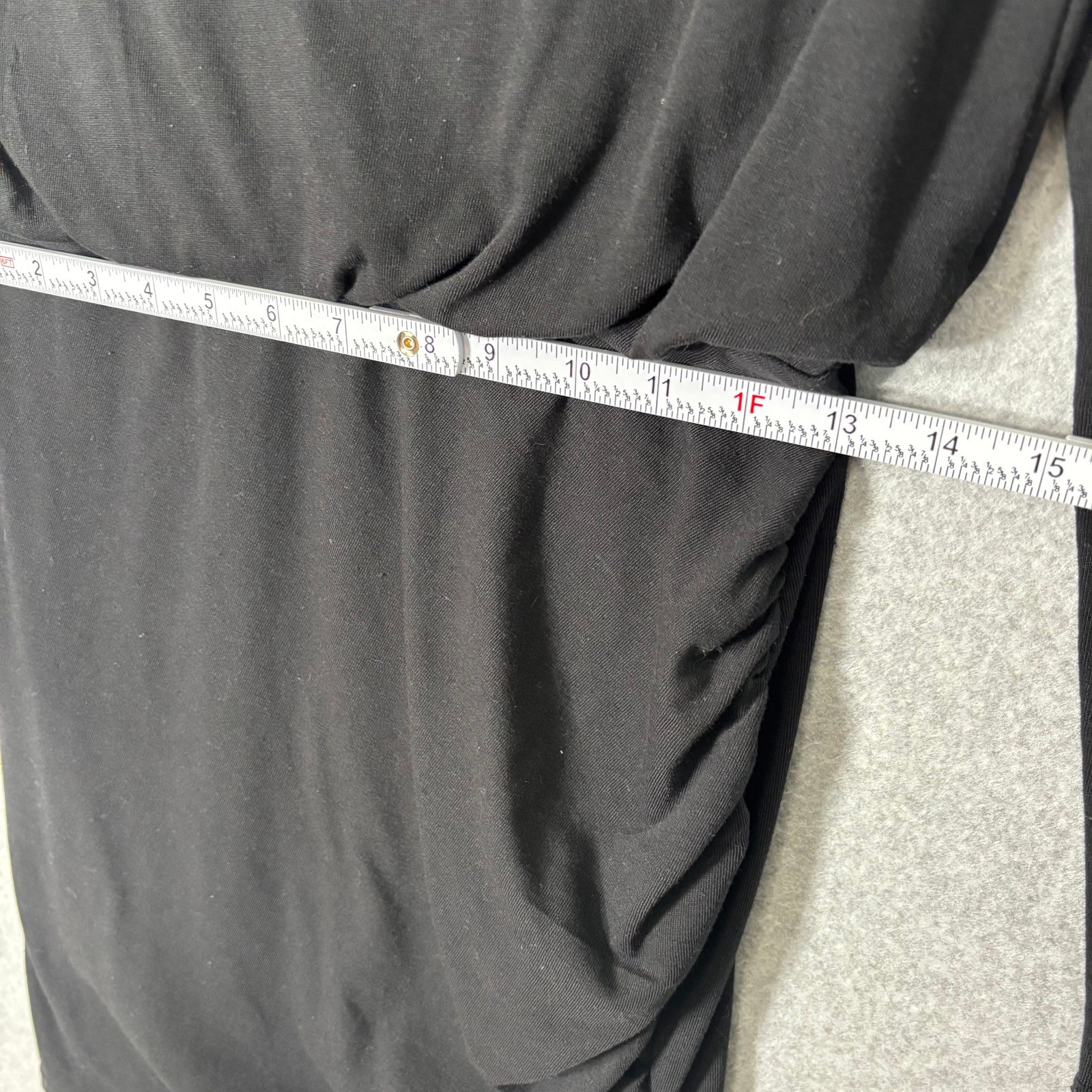 Leith Dress Small Knee Ruched Wrap Jersey Stretch Quiet Comfort Capsule Minimal