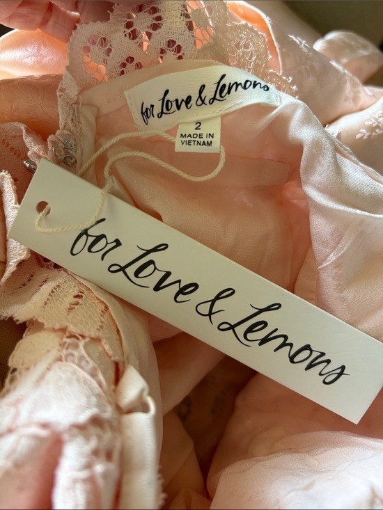 $589 NWT For Love And Lemons “Karissa” Maxi Gown in Peach Sz 2