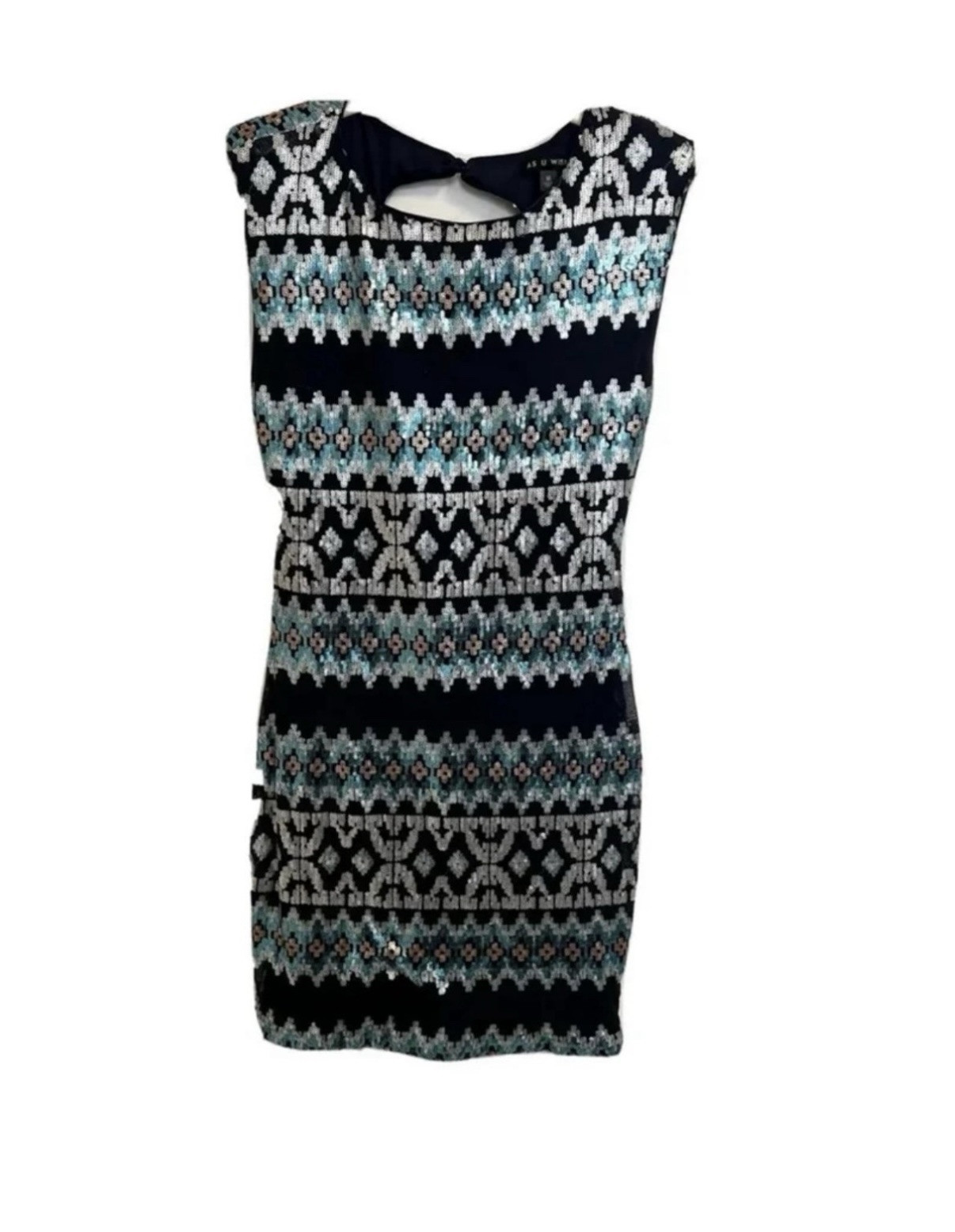 Navy Blue Sequin Dress