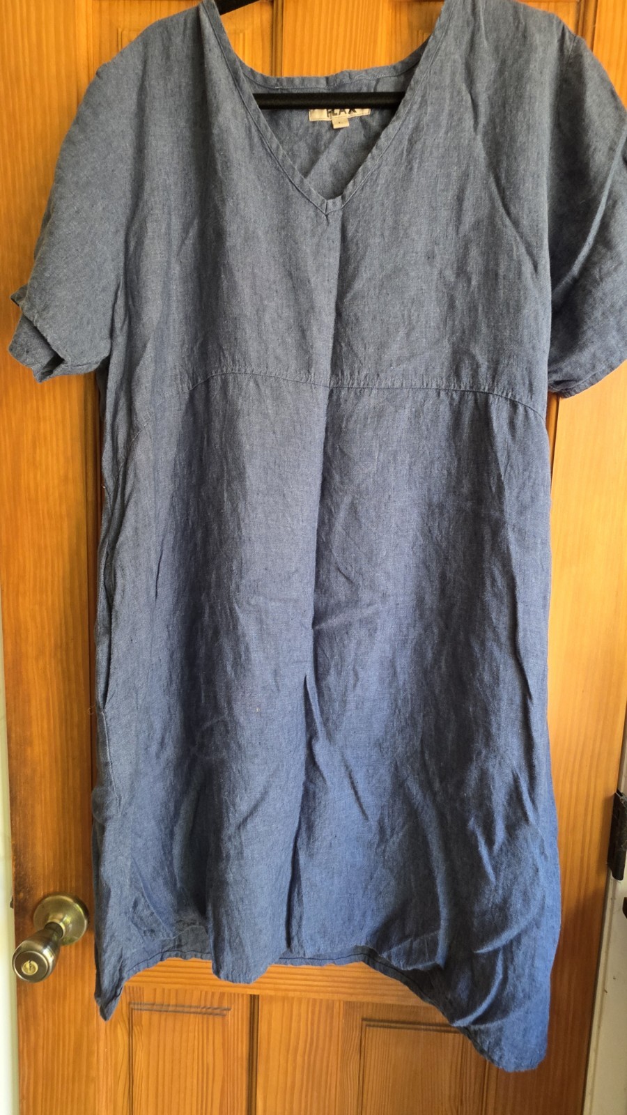 Perfect & Beautiful Flax Chambray ‘Denim’ Dress xl – Great for Travel