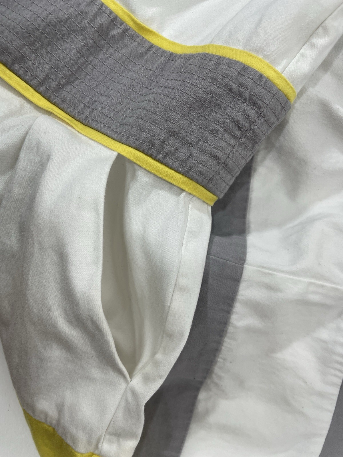 Corey P Multi Color Yellow Gray White Sundress Striped Cotton Dress Size 6