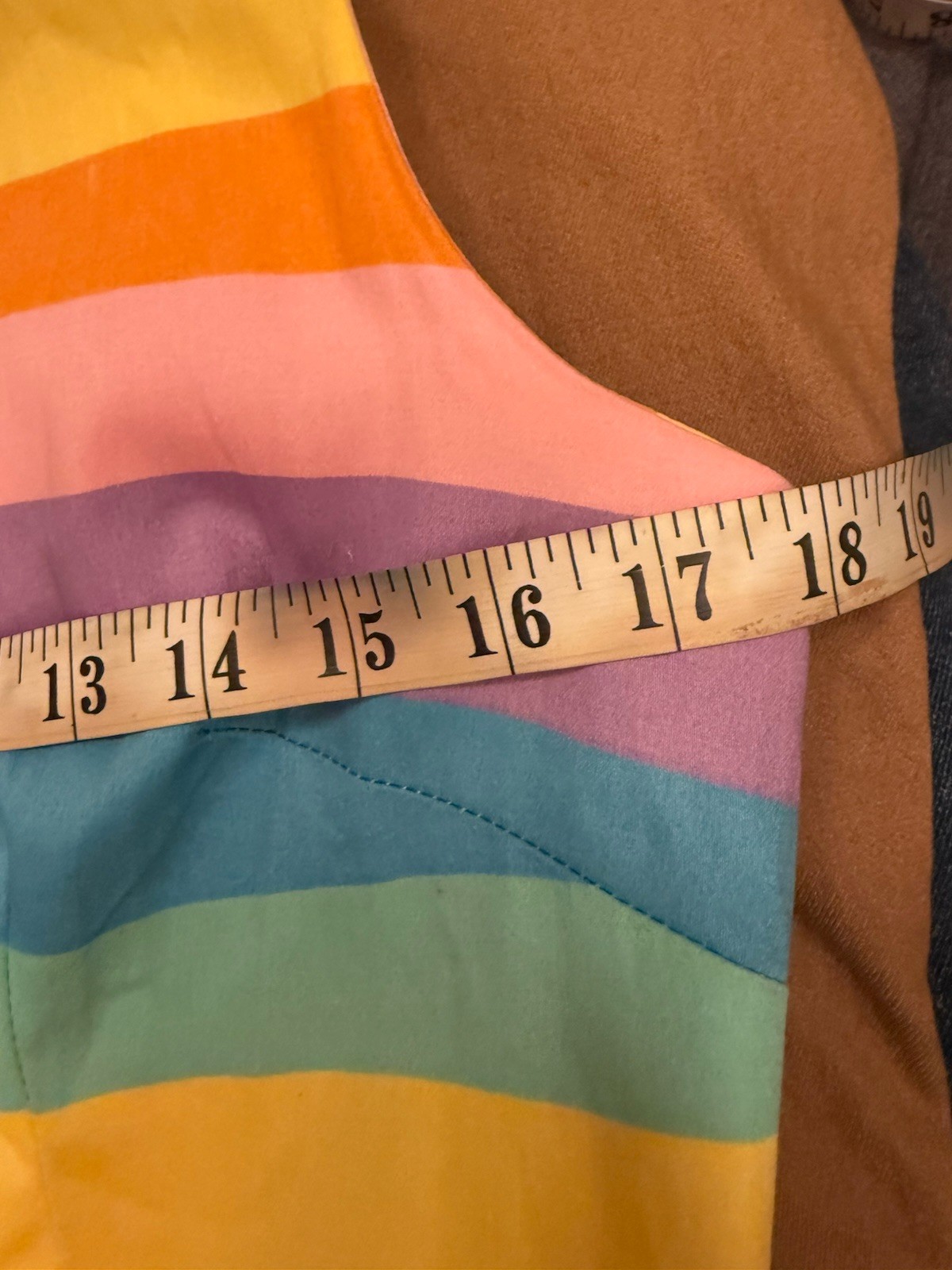 ModCloth X Collectif Rainbow Stripe Dress M Retro Rockabilly Pastel Swing Dress