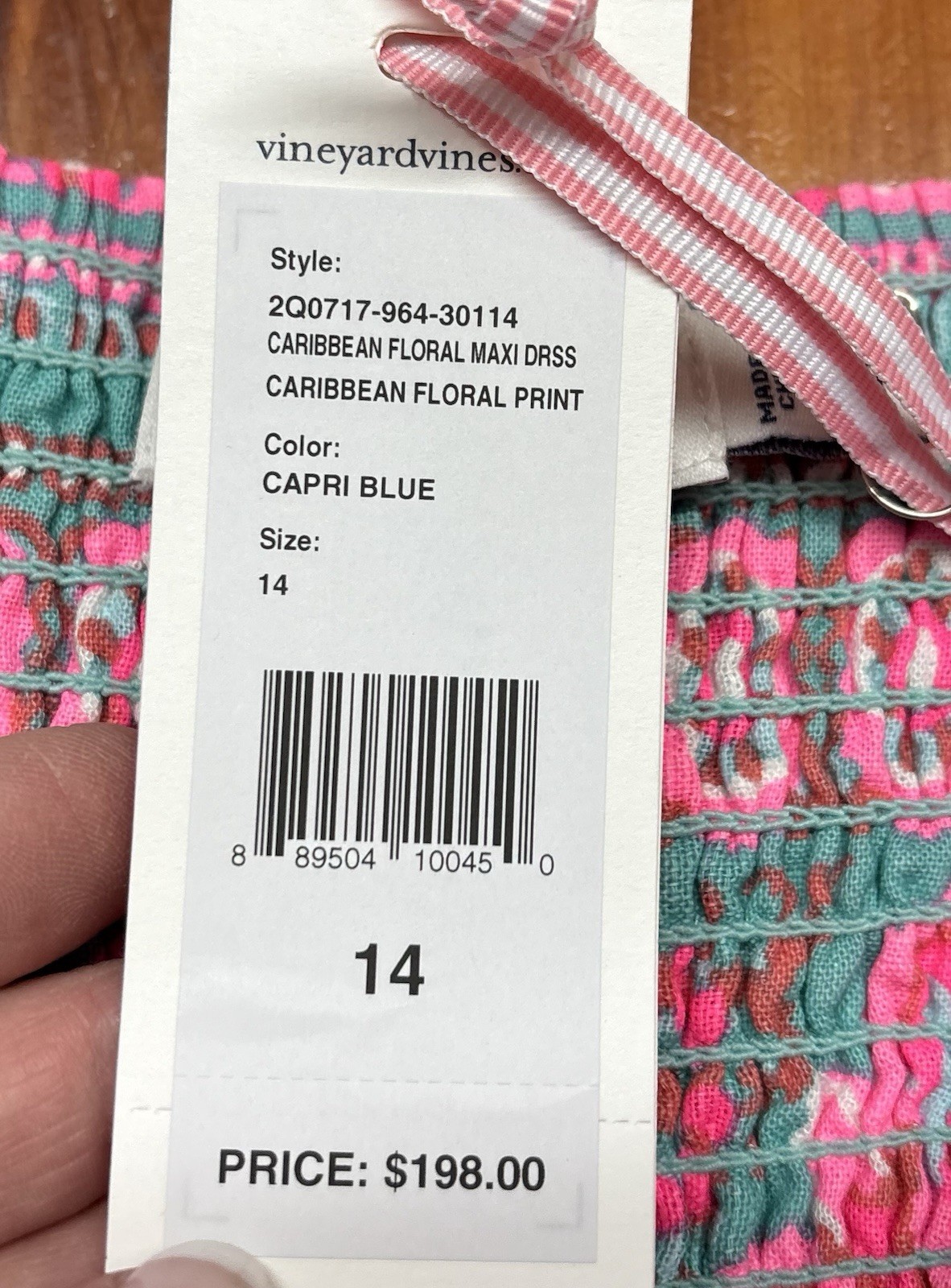 Vineyard Vines Caribbean Foral Maxi Dress Size 14 NEW WITH TAGS! Long