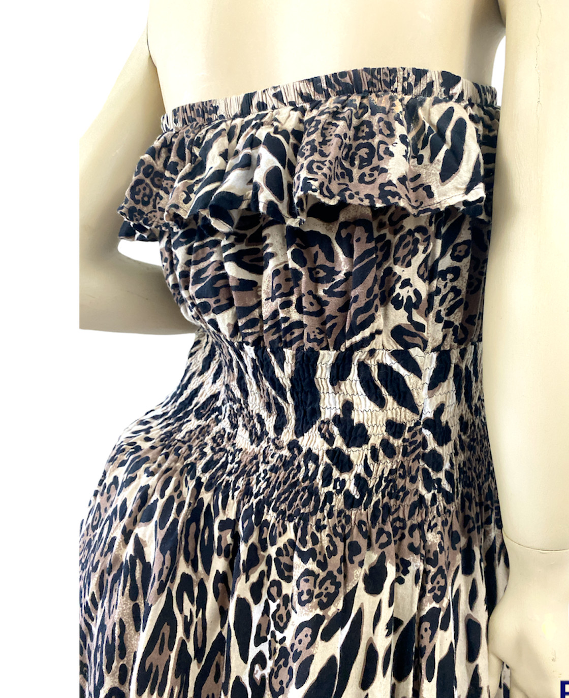 Love Heart Chesley Maxi Sleeveless Animal Print Brown Collarless Dress Size 2X