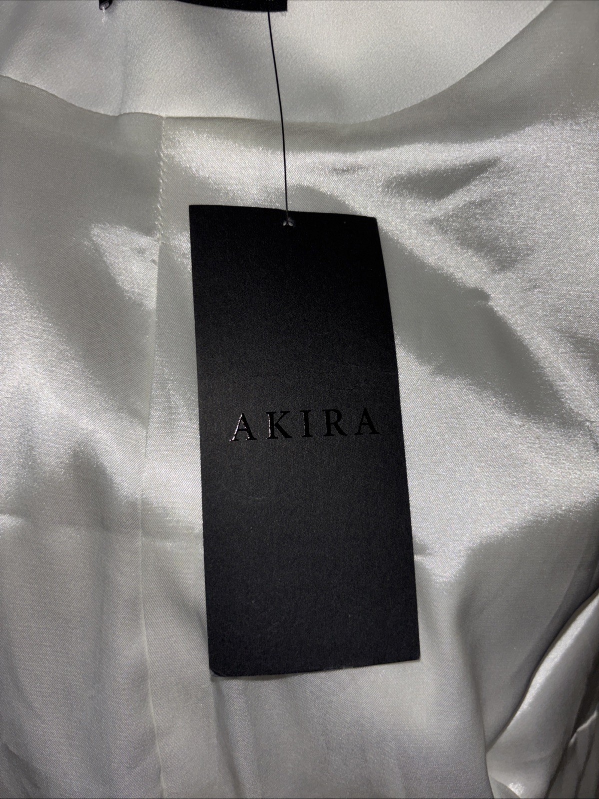 Akira Modern Chic Sleek Bodycon Structured White Satin Corset Blazer Dress SZ M