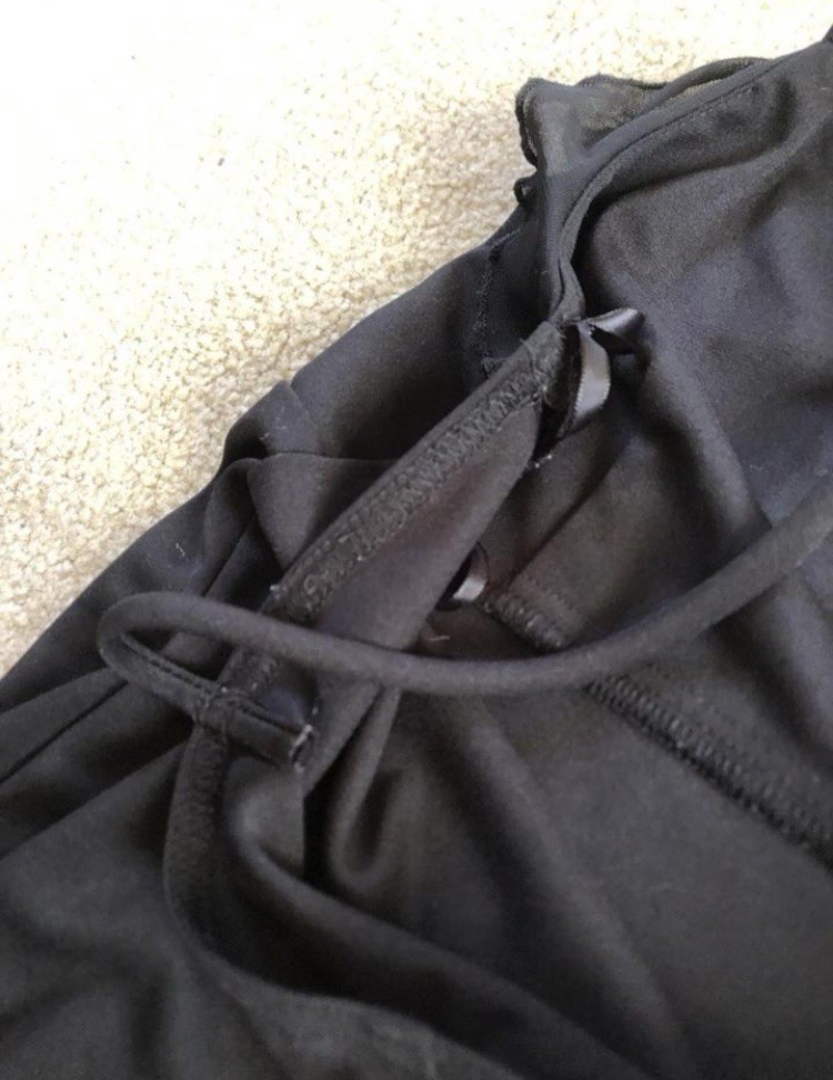 Women’s Large Black Charlotte Russe Spaghetti Strap Dress (Knee Length)