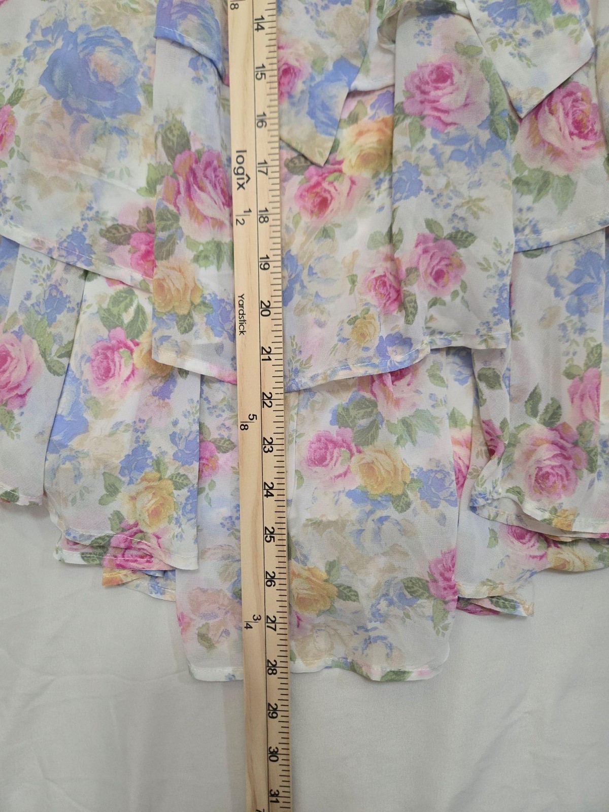 Originality Sundress Womens L White Floral Strapless Sweetheart Tie Lined