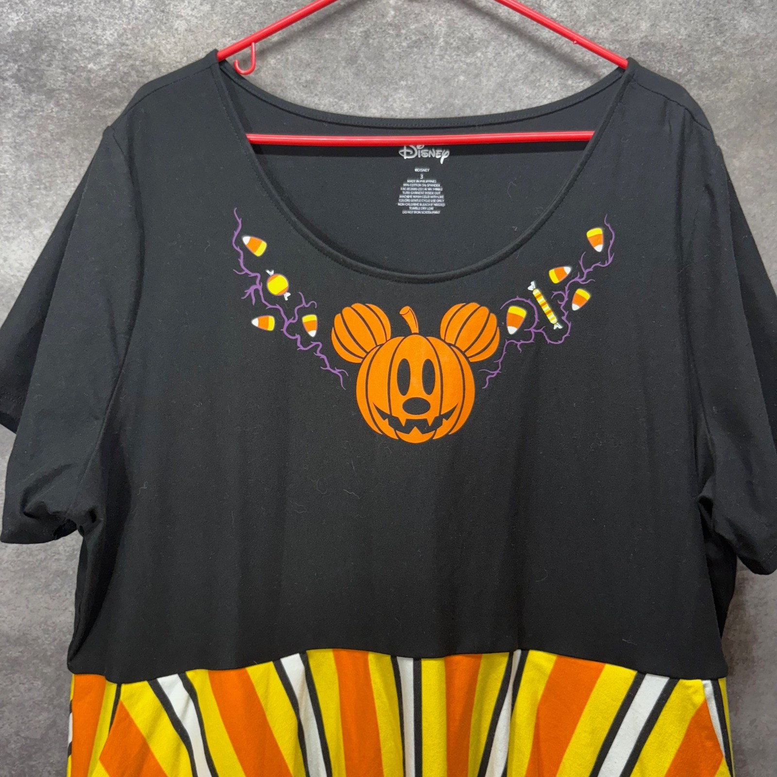 Torrid Disney Mickey Mouse Halloween Mini Foxy Dress Size 3X Pumpkin Striped