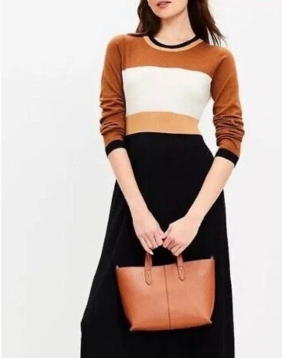 NWOT Ann Taylor Loft Colorblock Sweater Dress Petite Sz Xsp