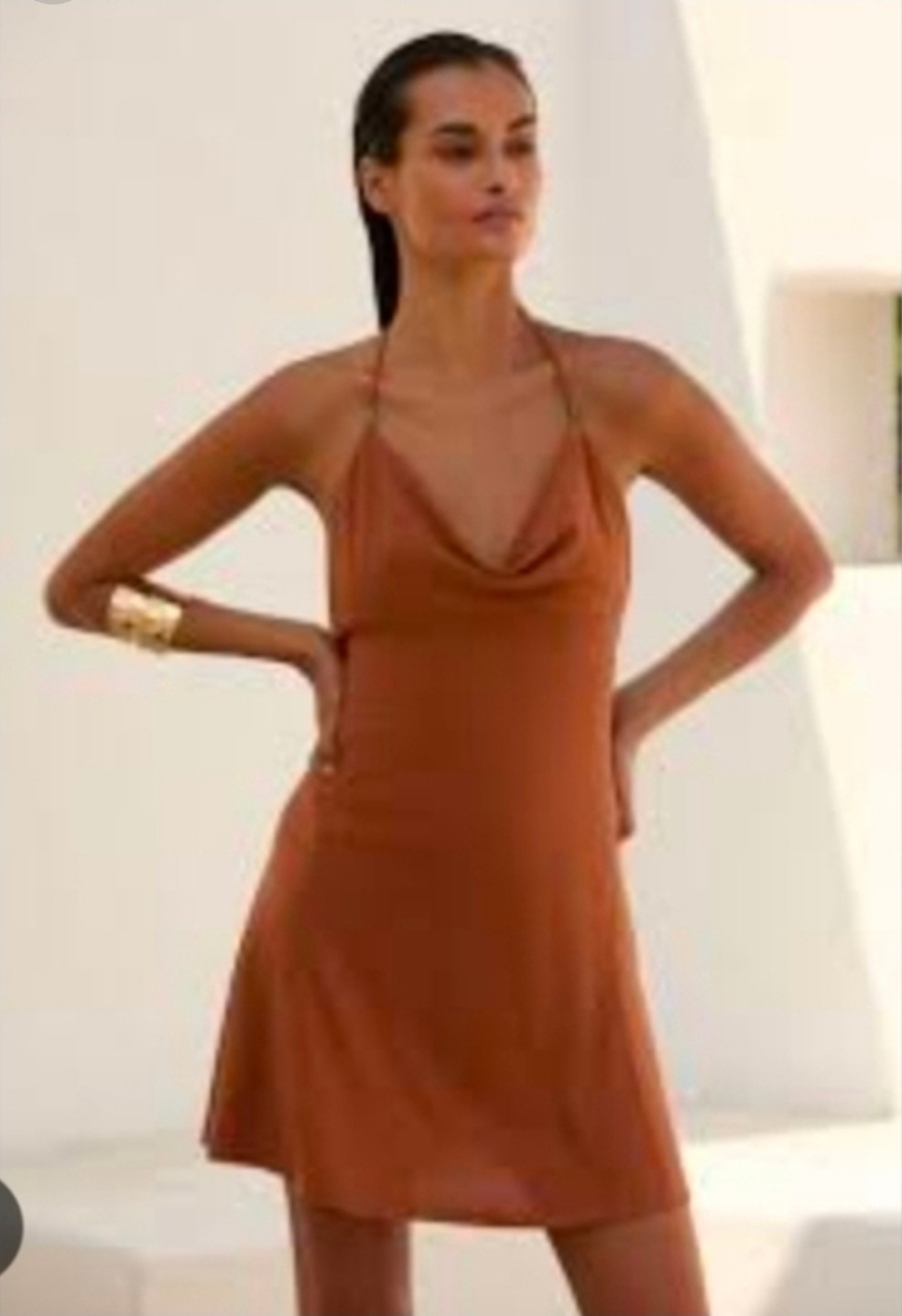 Anthro XL Mini Dress Strappy Brass Detail Resortwear Cocktail Beach Travel