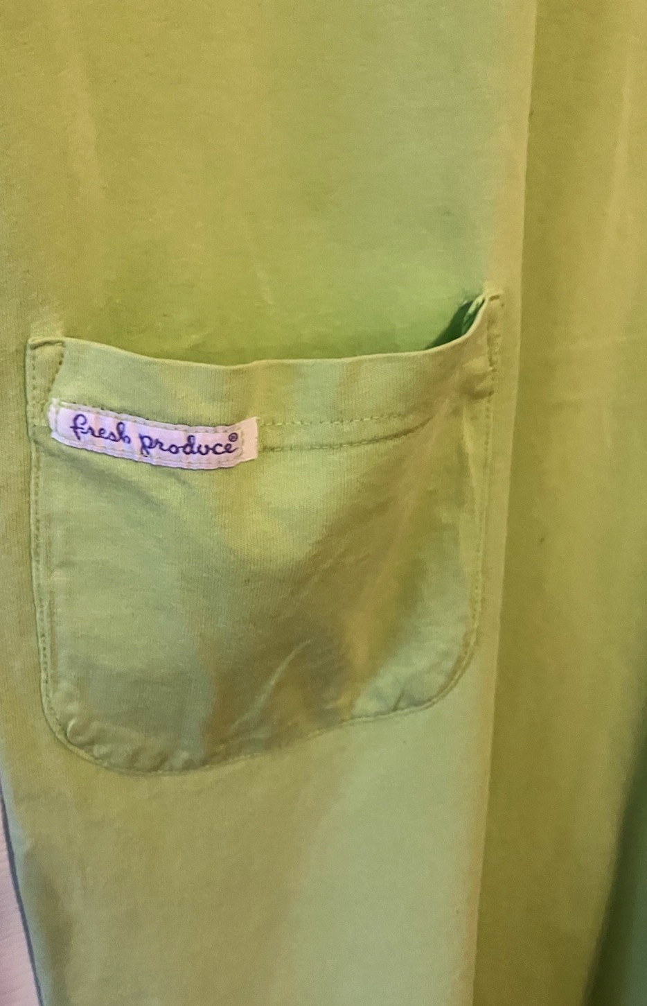 Fresh Produce LARGE cotton Green Tank Dressw/Pocket Flowers Comfort Beachy EUC
