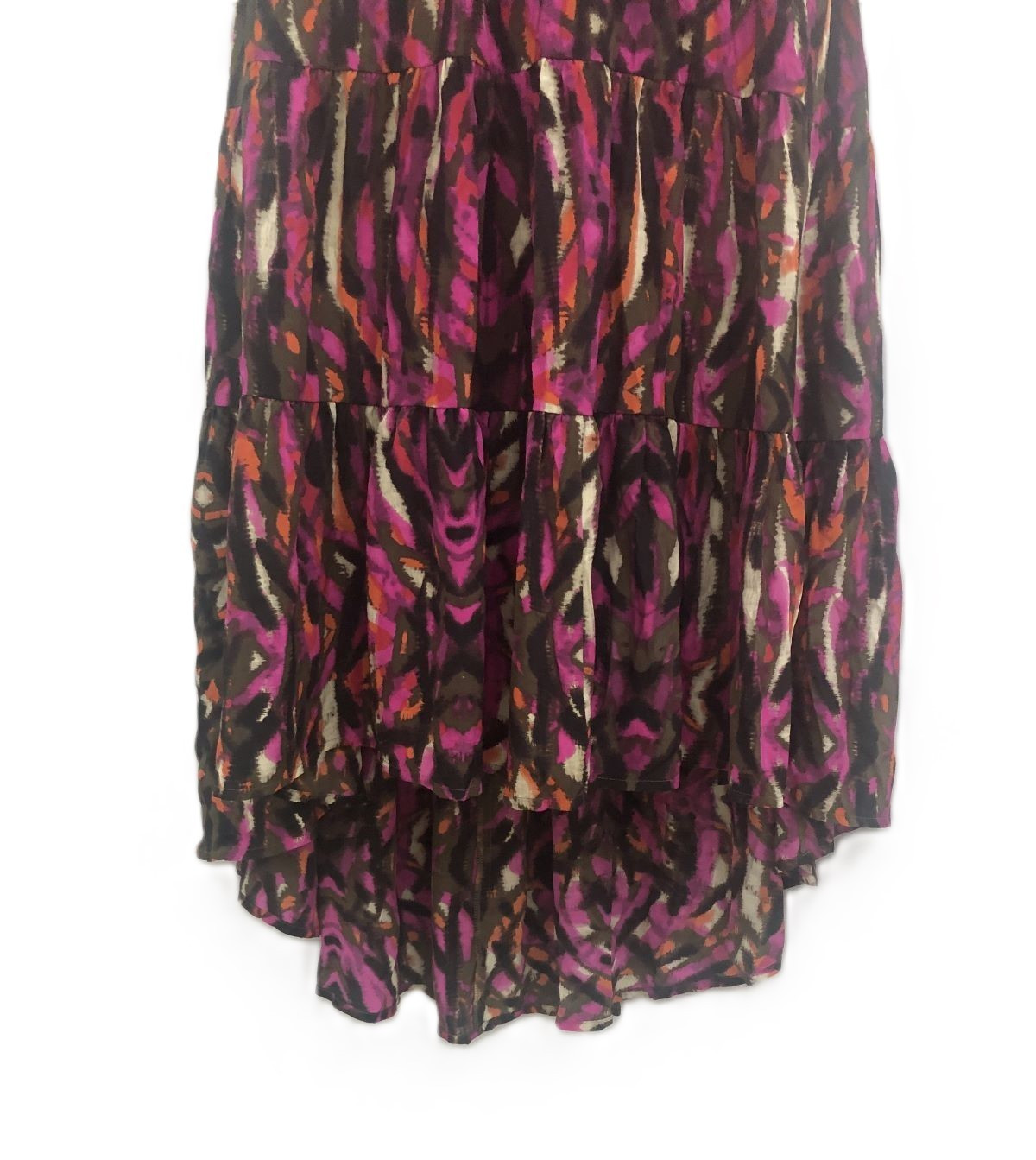 Presley Skye Silk Tiered High-Low Hem Dress Size Medium