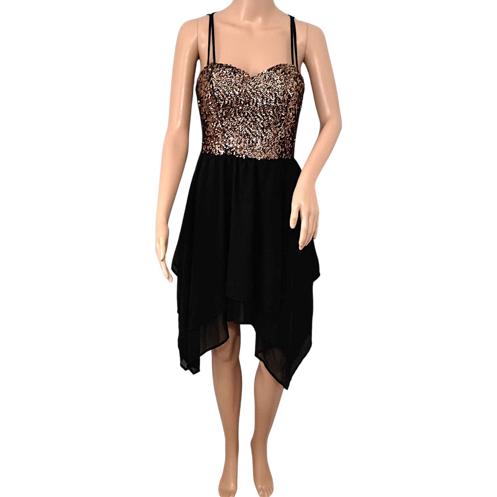 Y2K Speechless Sequin Asymmetric Dress M Sheer Fairy Grunge Whimsigoth Sparkler