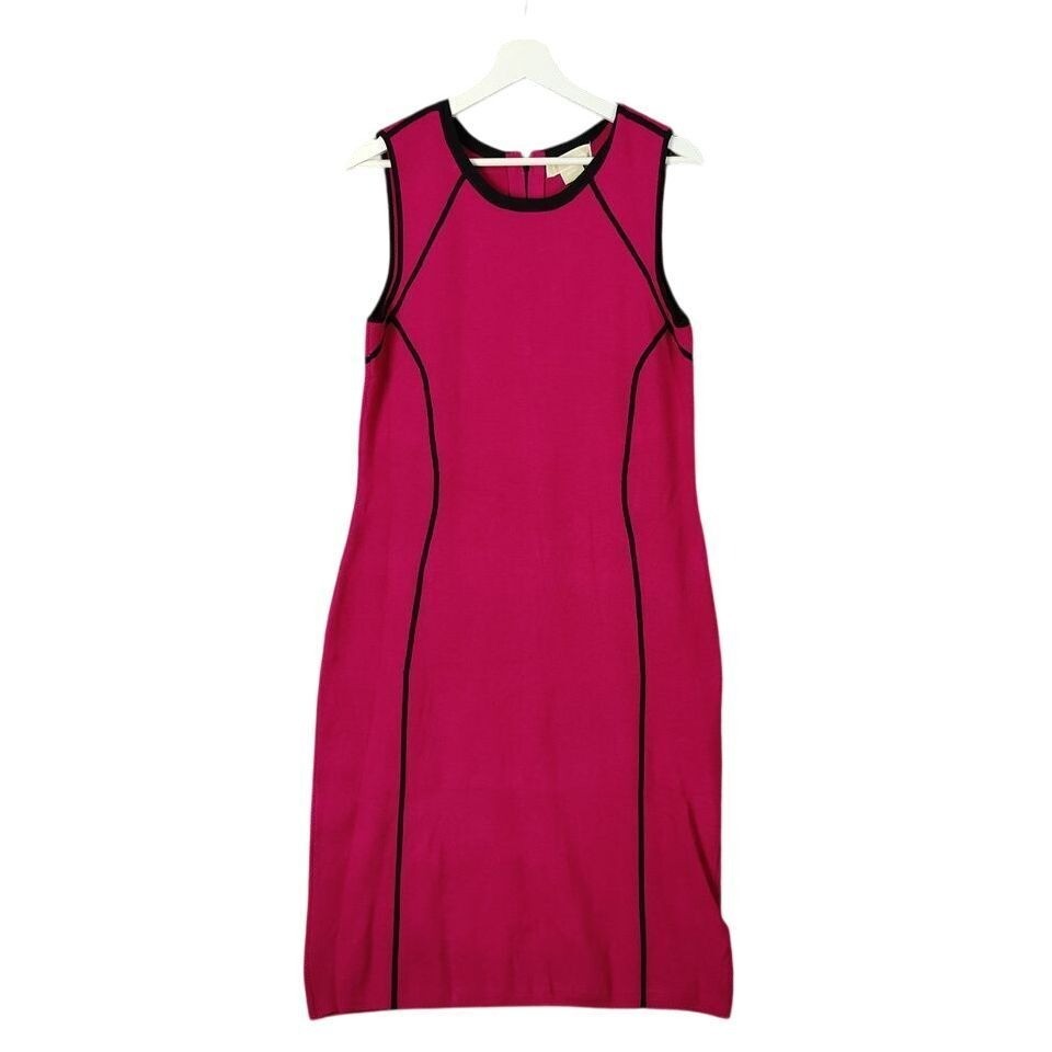 Michael Kors MMK Womens Minimalist Sophisticated Chic Bodycon Dress M Pink Black