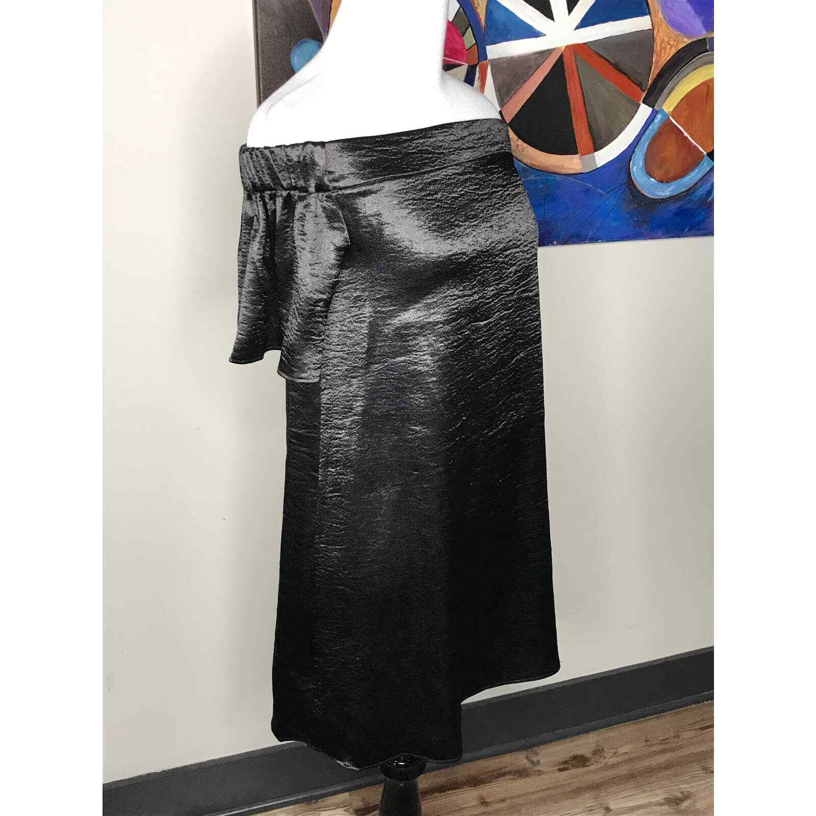 Black Cocktail Dress Off Shoulder Silky Dress Alythea Womens Sz Sm