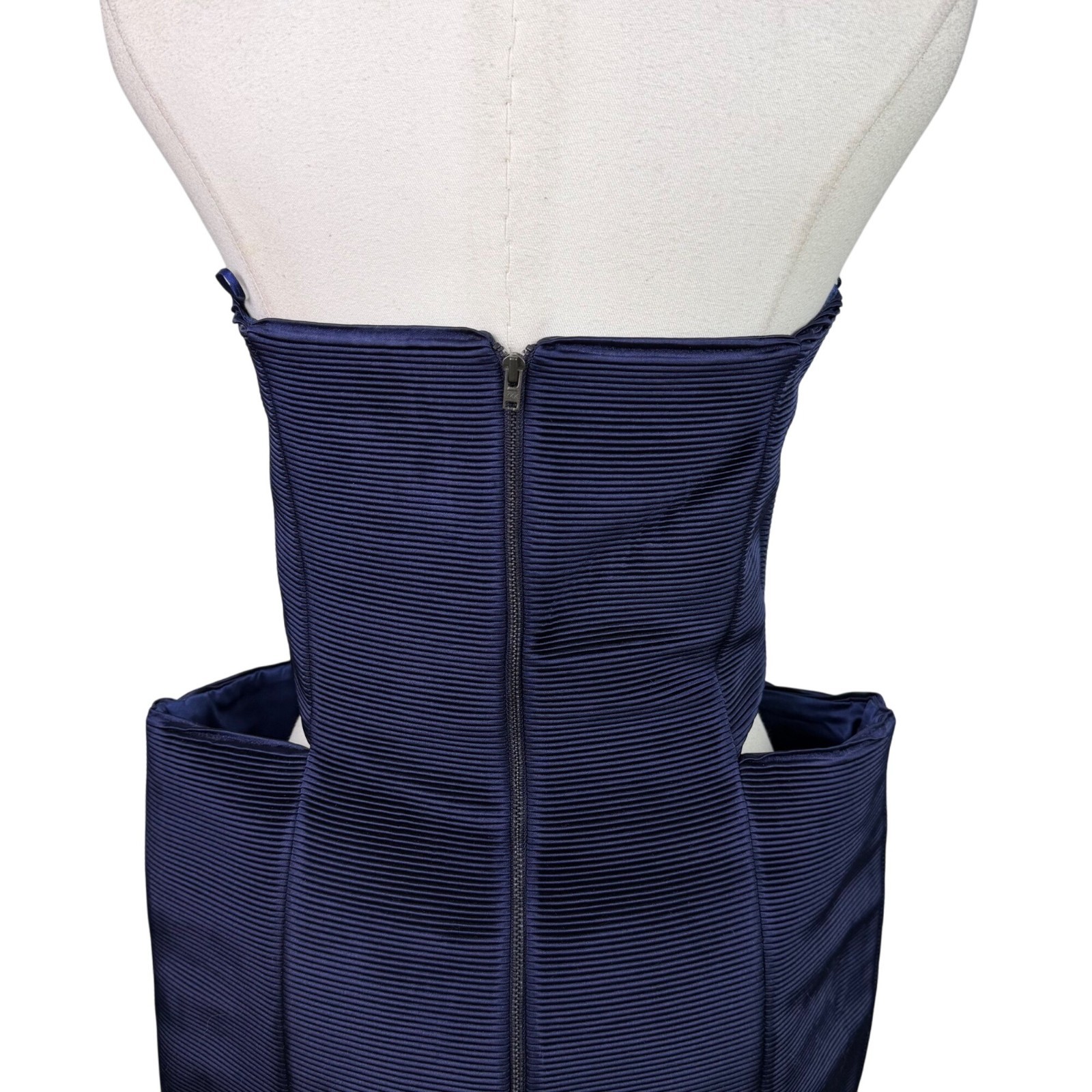 Hannah Marshall Navy Silk Strapless Mini Bustier Dress Elegant & Fitted Sz 6