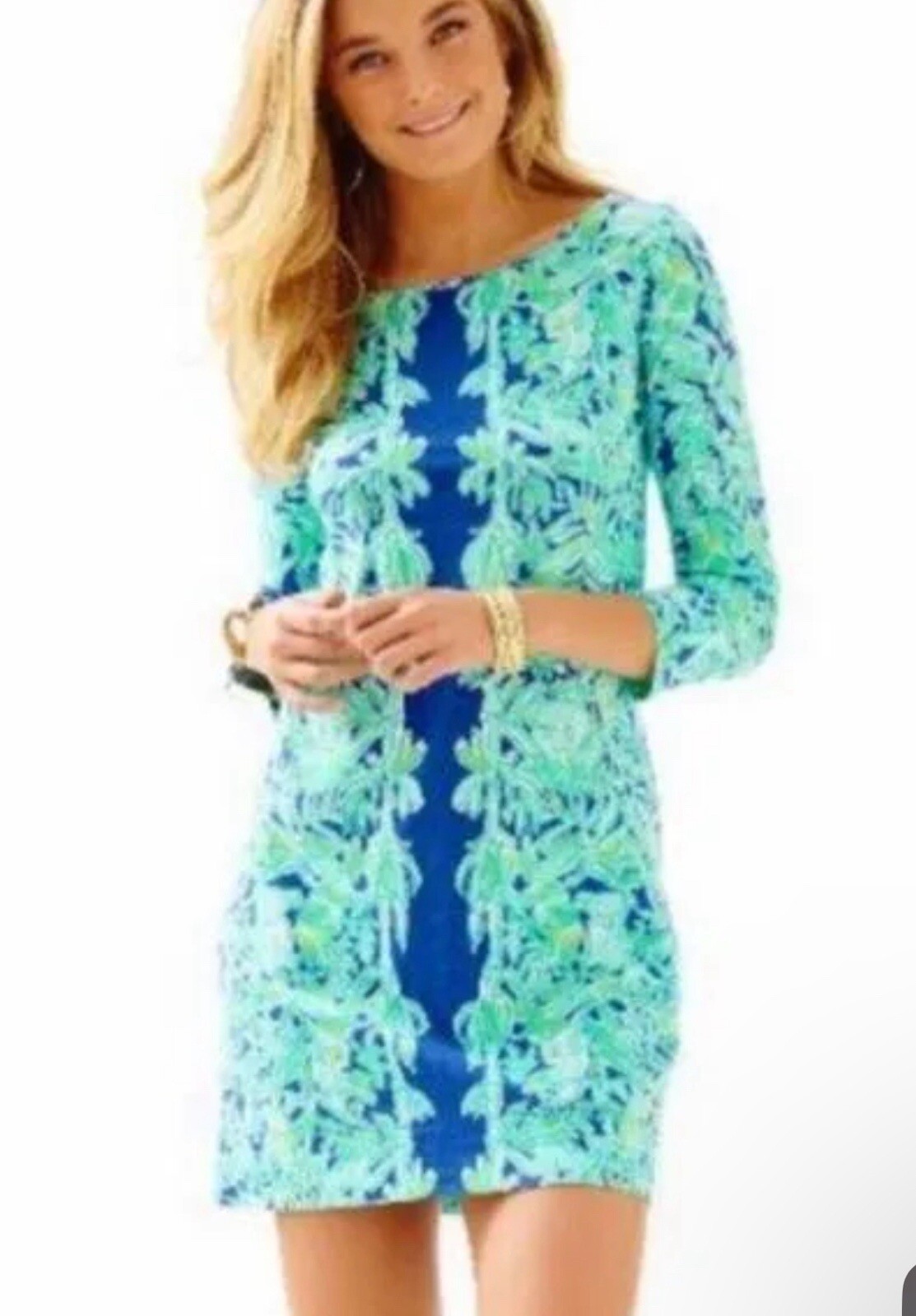 Lilly Pulitzer Marlowe T-Shirt Dress XS Koala of the Wild Poolside Blue Vacation