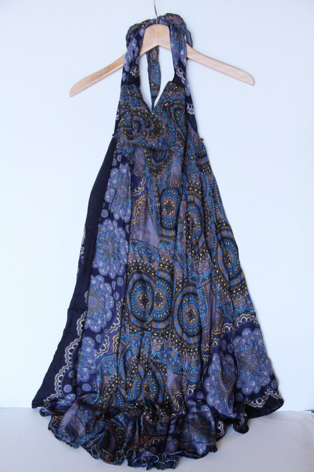 Joop Joop S Boho Hippie Scarf Print Flowy 2 In 1 Maxi Skirt Midi Halter Dress