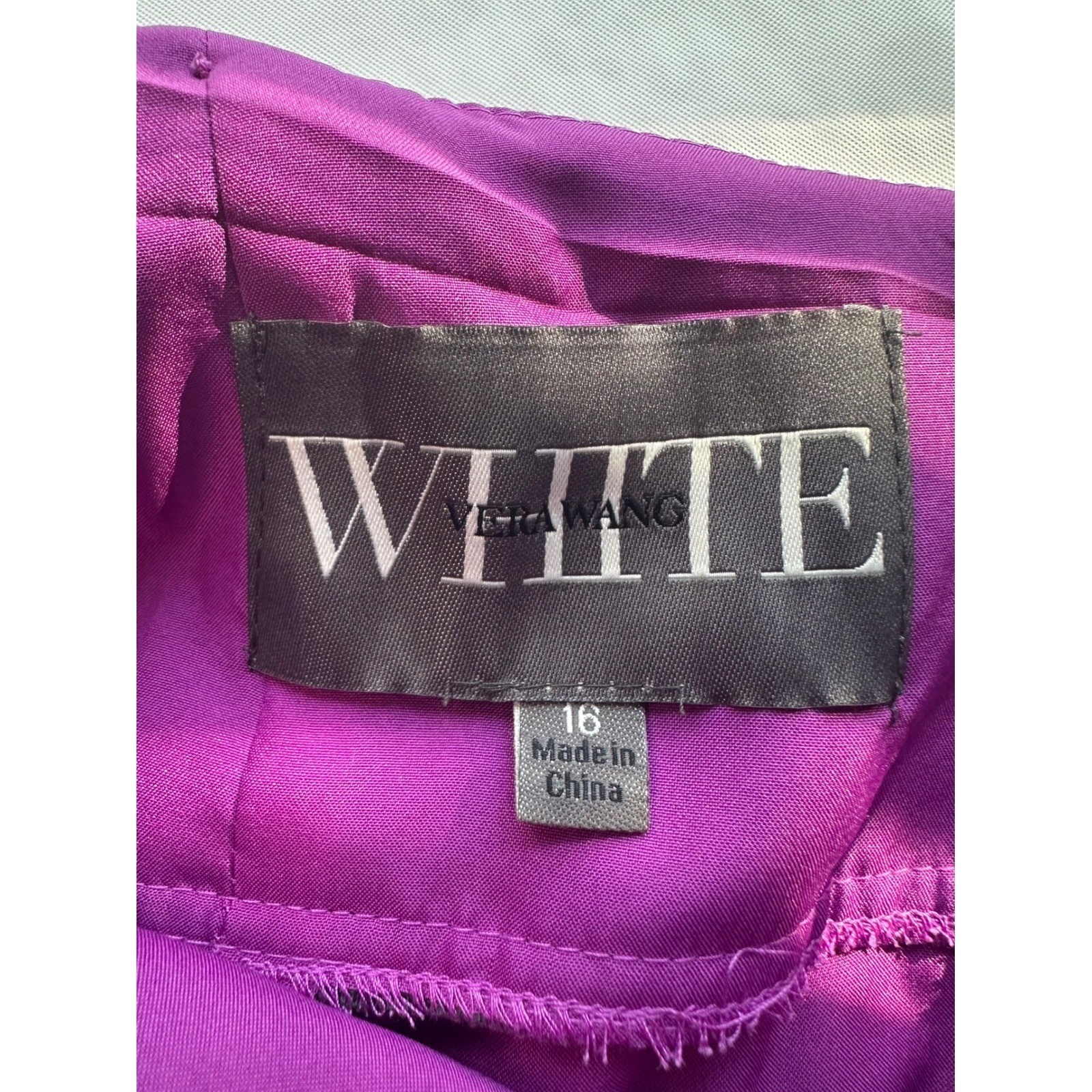 White by Vera Wang Short Chiffon Halter Dress Cassis Purple Womens 16