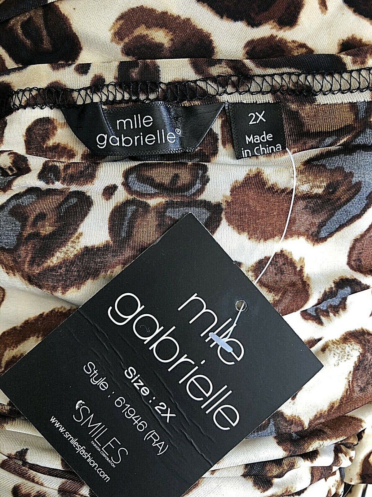 NWT MLLE GABRIELLE ANIMAL PRINT FAUX WRAP FULL LENGTH DRESS SIZE 2X