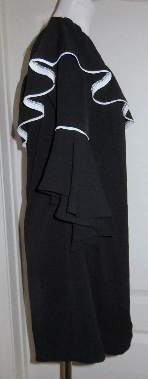 June & Hudson Black Ruffle Off Shoulders Dress Size Large NEW SALE